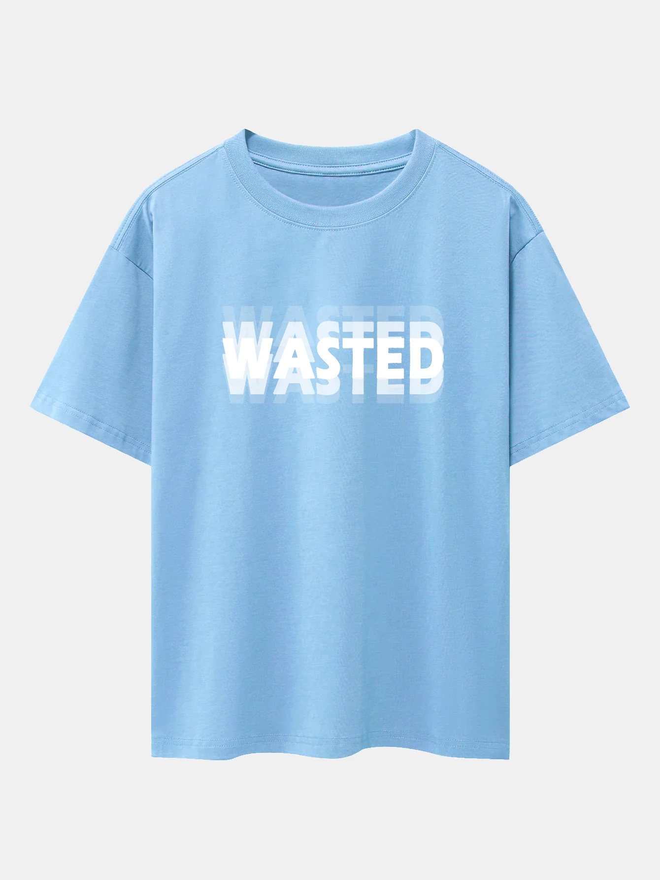 Wasted Print Oversize T-Shirt mit überschnittenen Schultern - Image 14