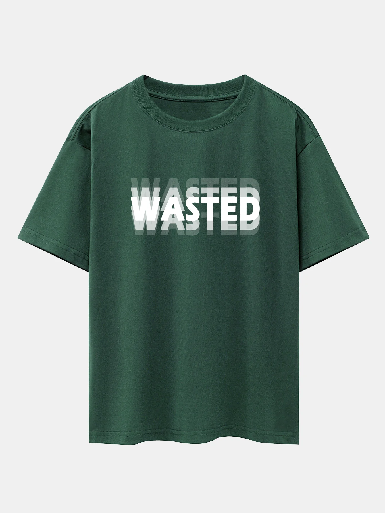 Wasted Print Oversize T-Shirt mit überschnittenen Schultern - Image 3