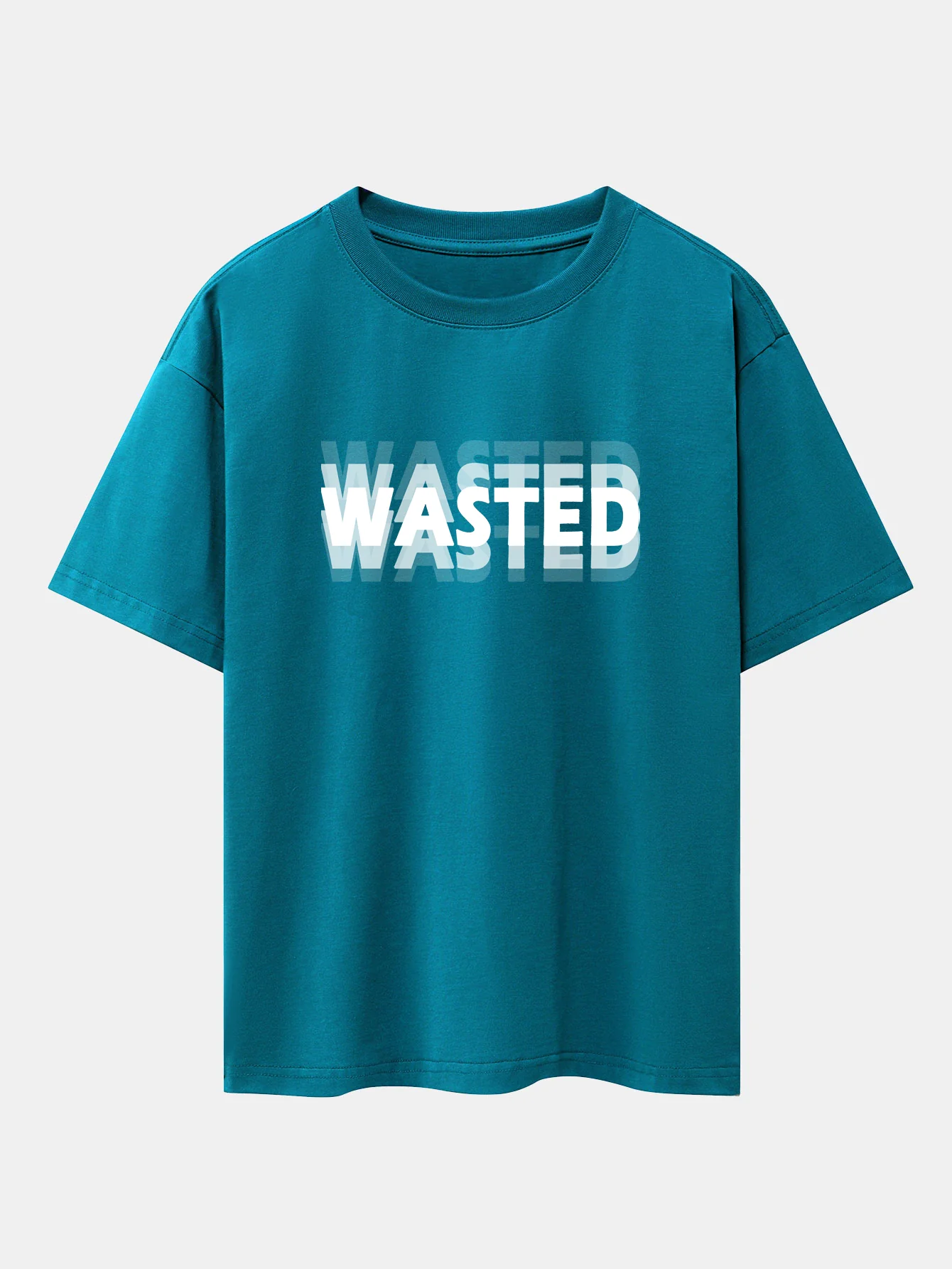 Wasted Print Oversize T-Shirt mit überschnittenen Schultern - Image 4
