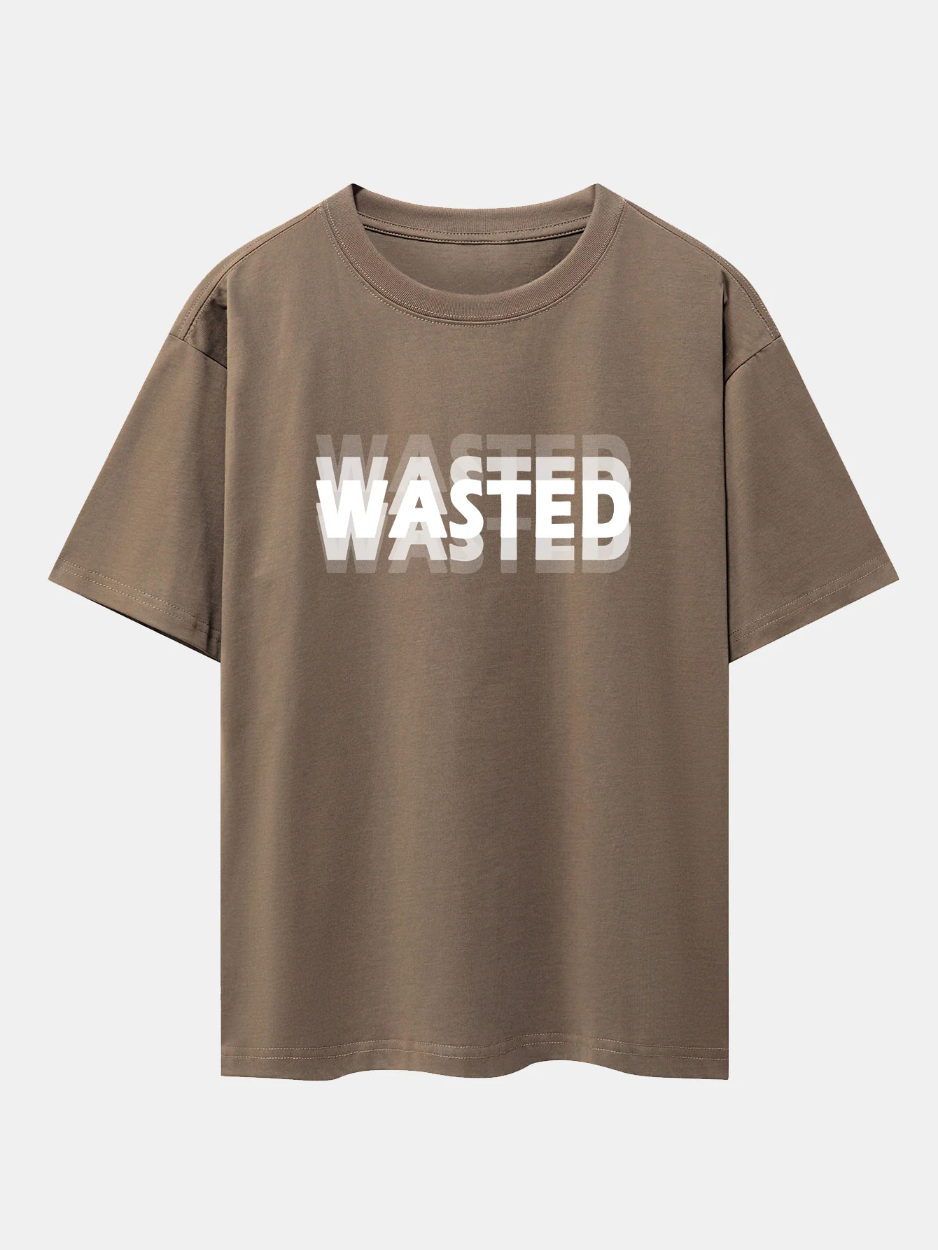 Wasted Print Oversize T-Shirt mit überschnittenen Schultern - Image 5