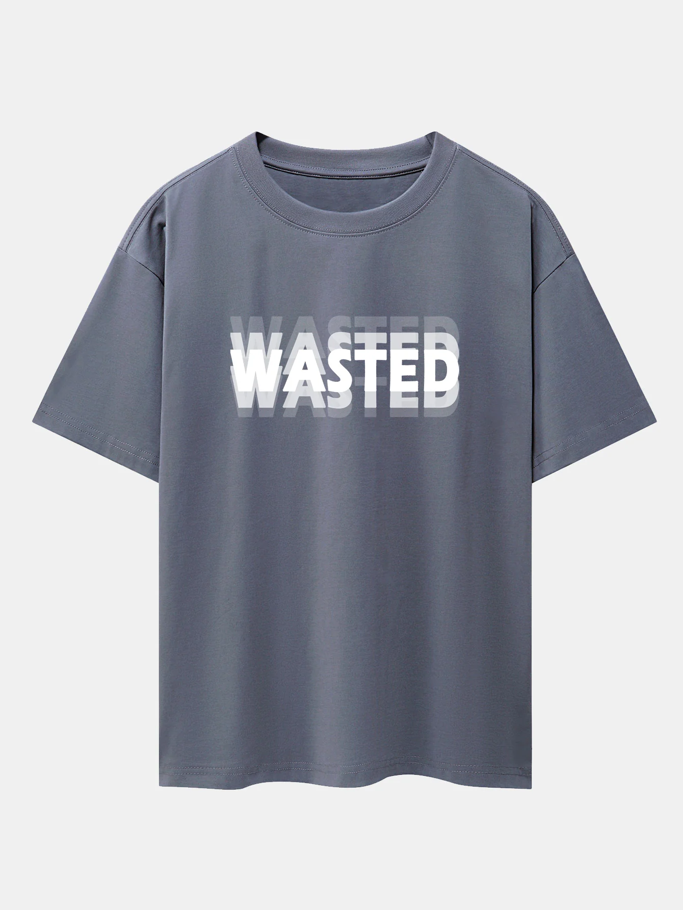 Wasted Print Oversize T-Shirt mit überschnittenen Schultern - Image 6