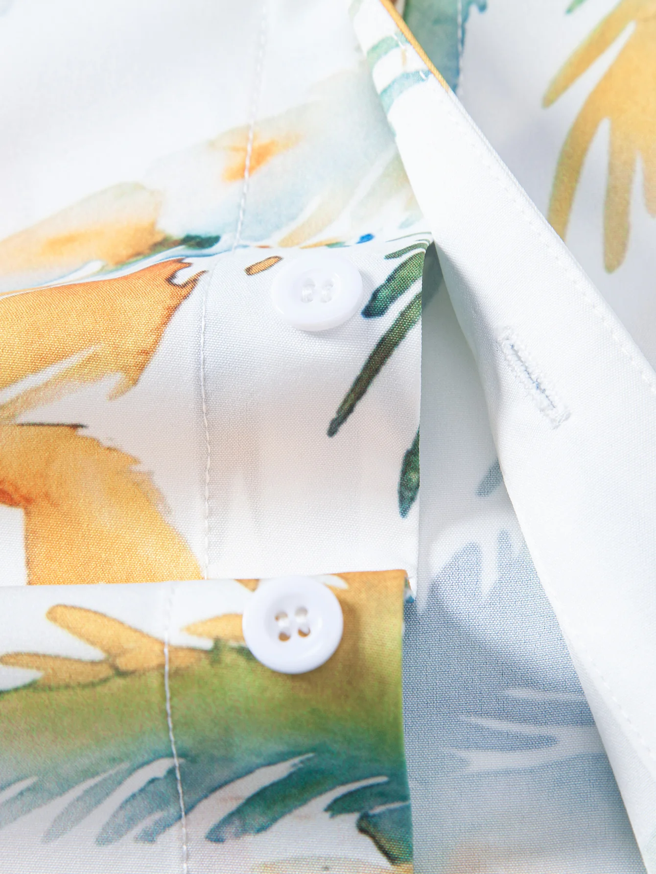 Watercolor Palm Tree Print Shirt - Image 5