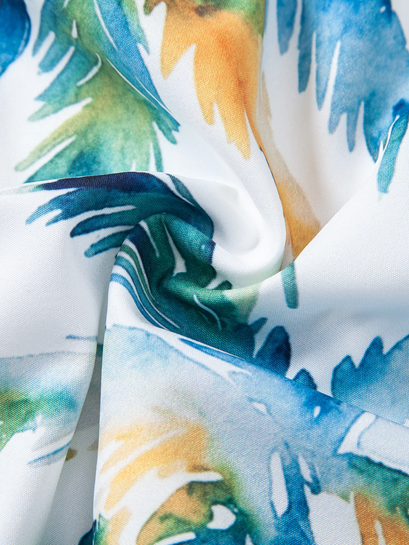 Watercolor Palm Tree Print Shirt - Image 6