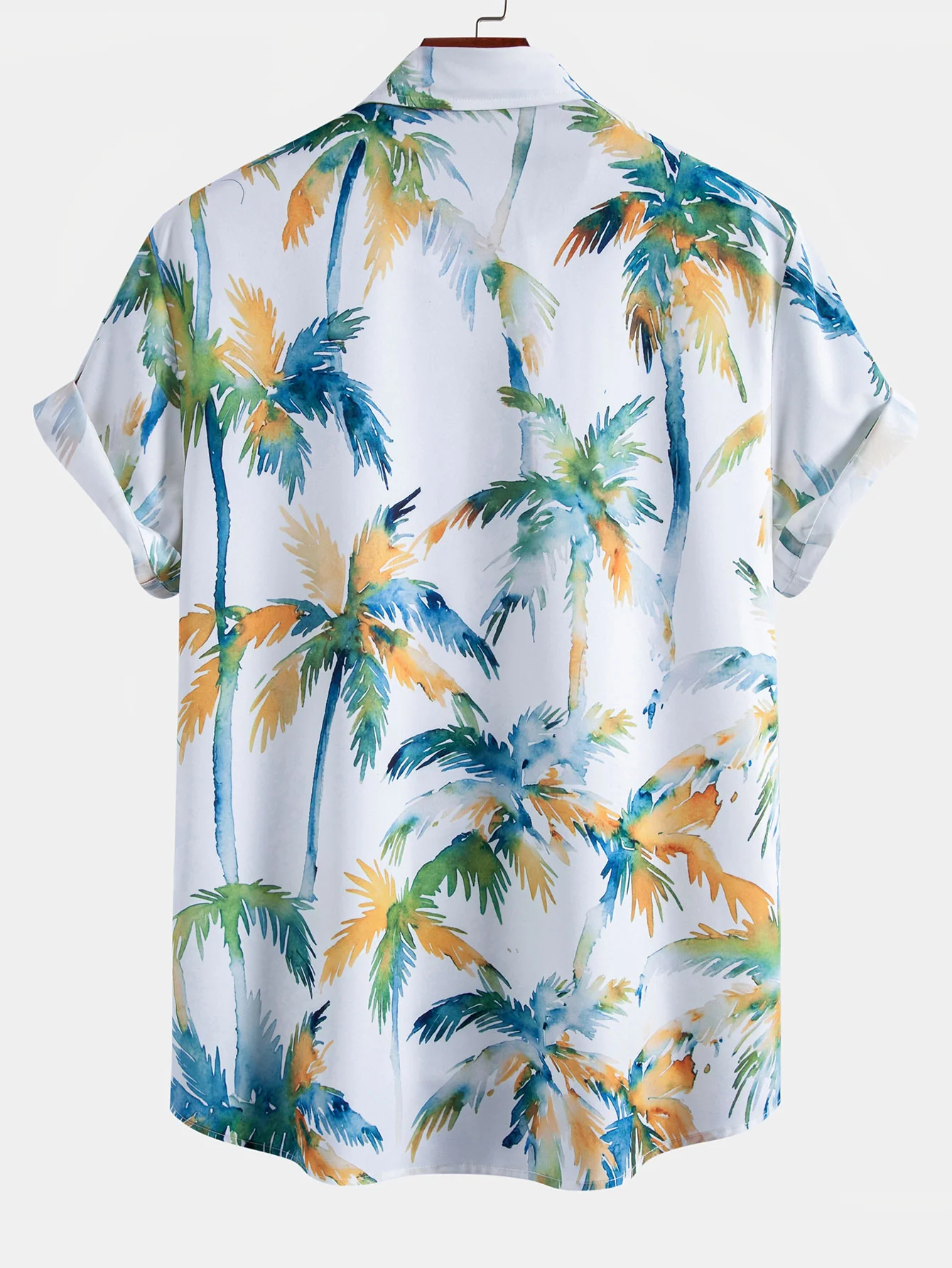 Watercolor Palm Tree Print Shirt - Image 2