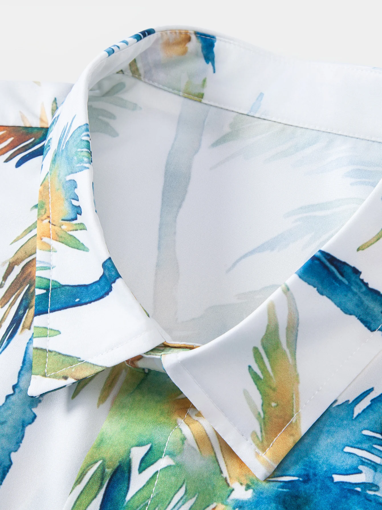 Watercolor Palm Tree Print Shirt - Image 3
