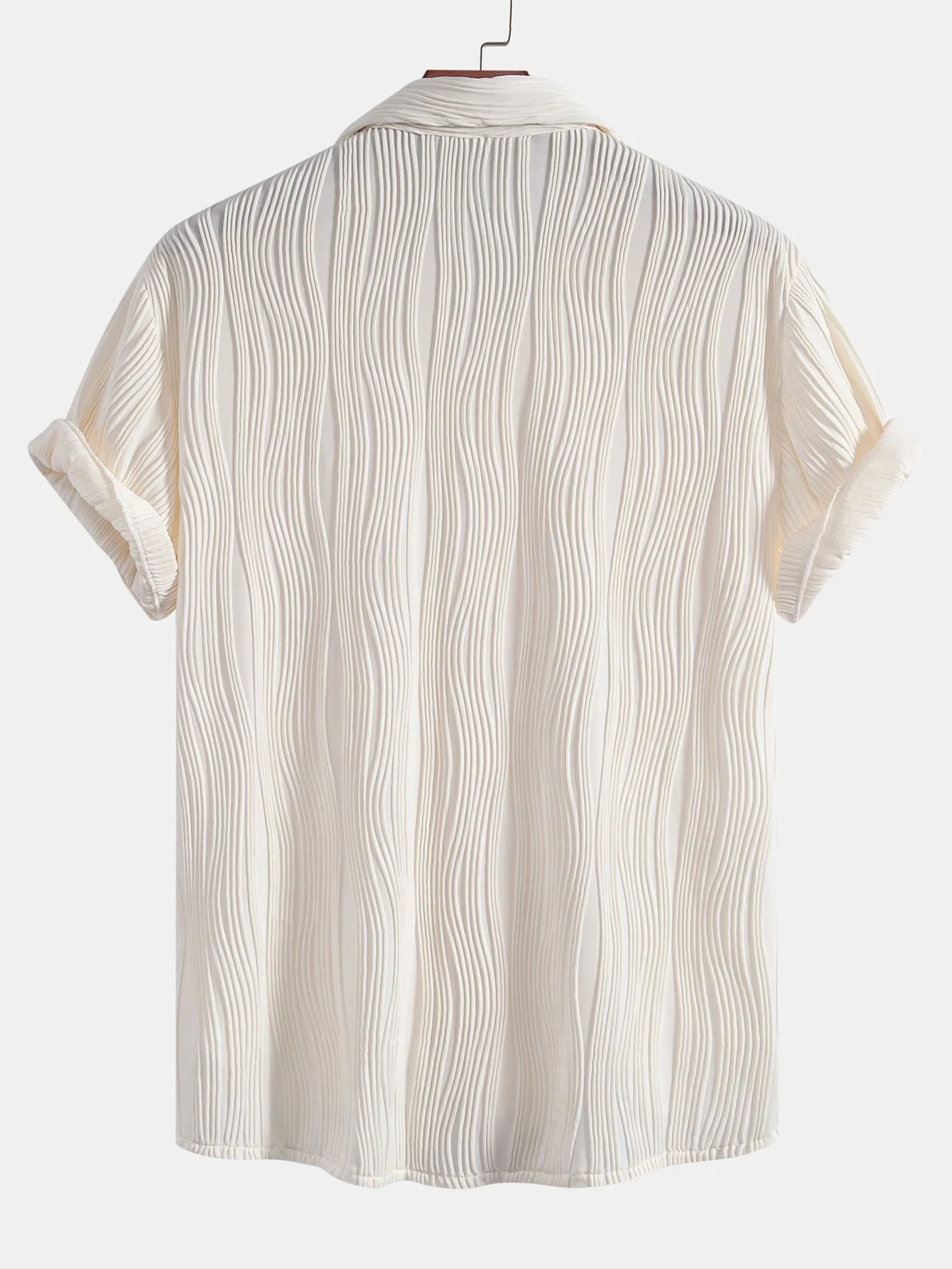 Wellenstrukturierte Button-Up-Hemd - Image 4