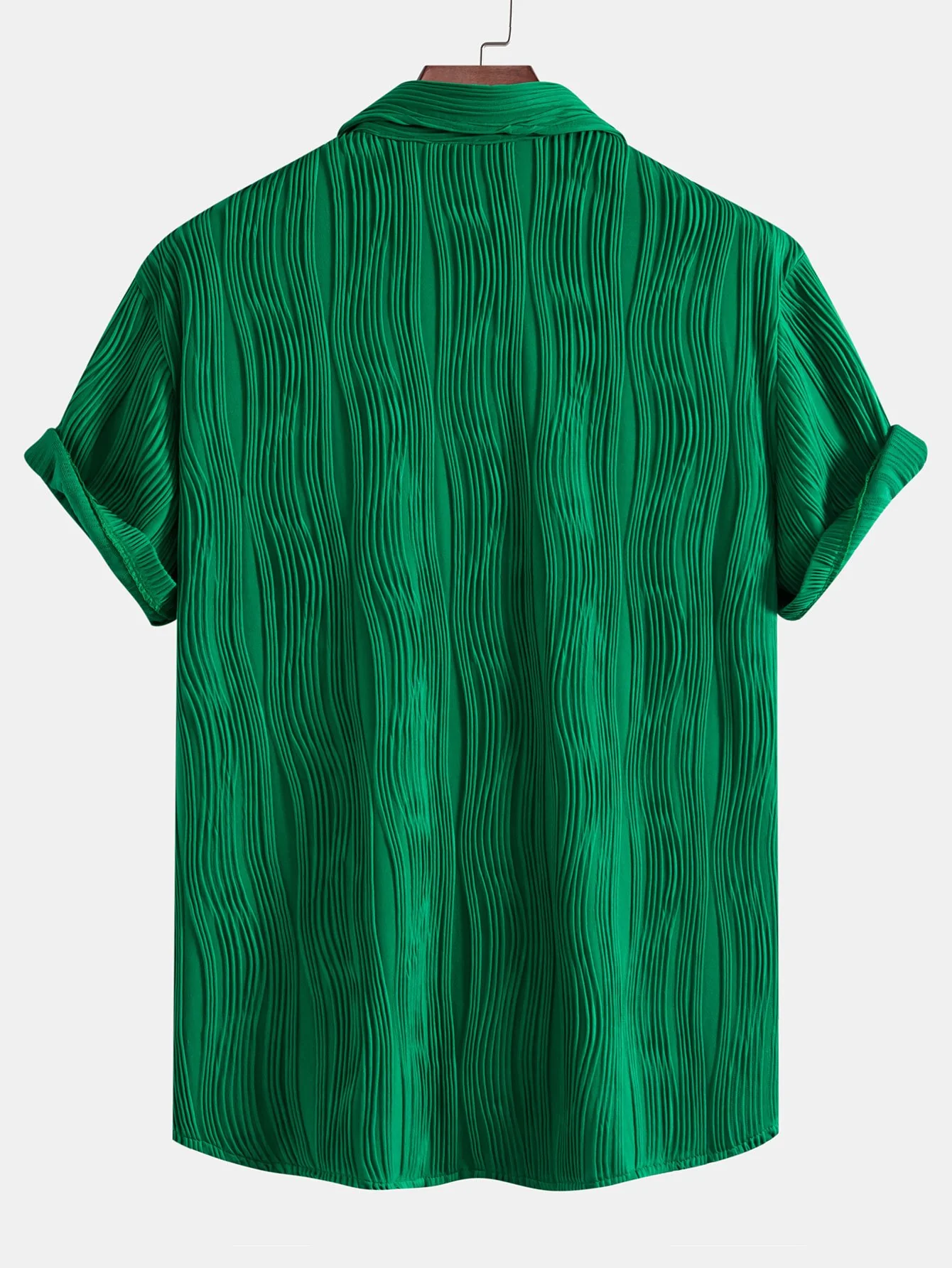 Wellenstrukturierte Button-Up-Hemd & Shorts - Image 5