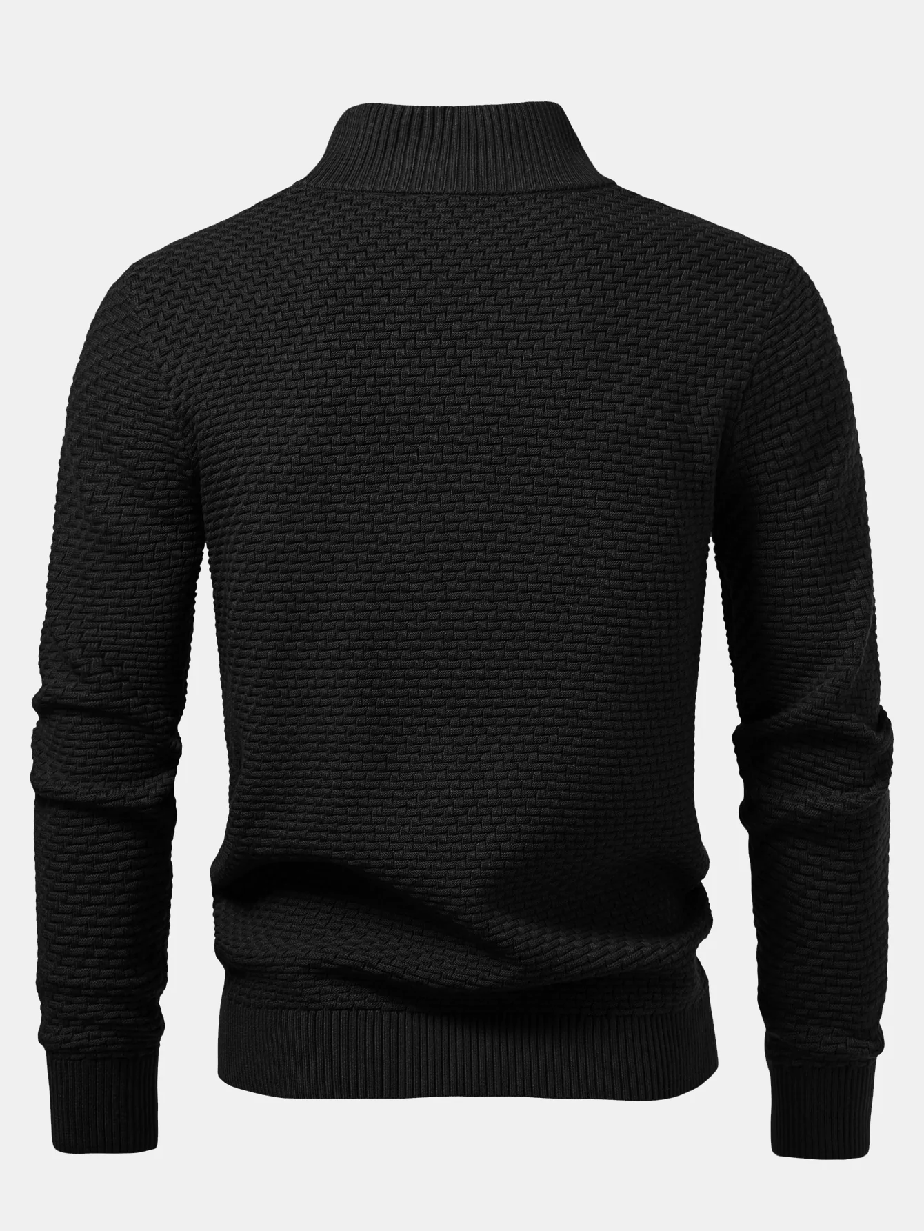 Wave Jacquard Pullover mit Viertel-Reißverschluss - Image 4