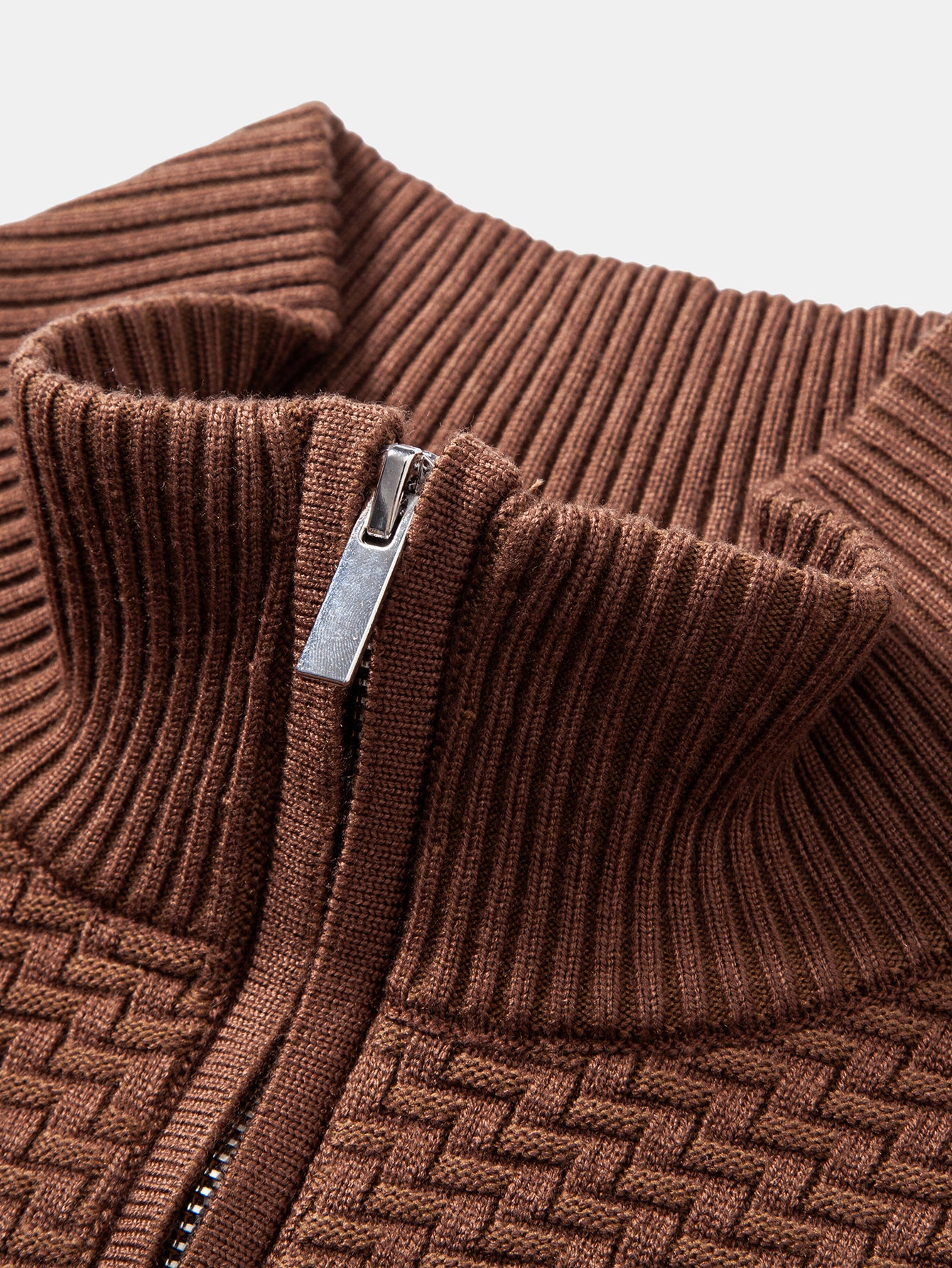 Wave Jacquard Pullover mit Viertel-Reißverschluss - Image 7