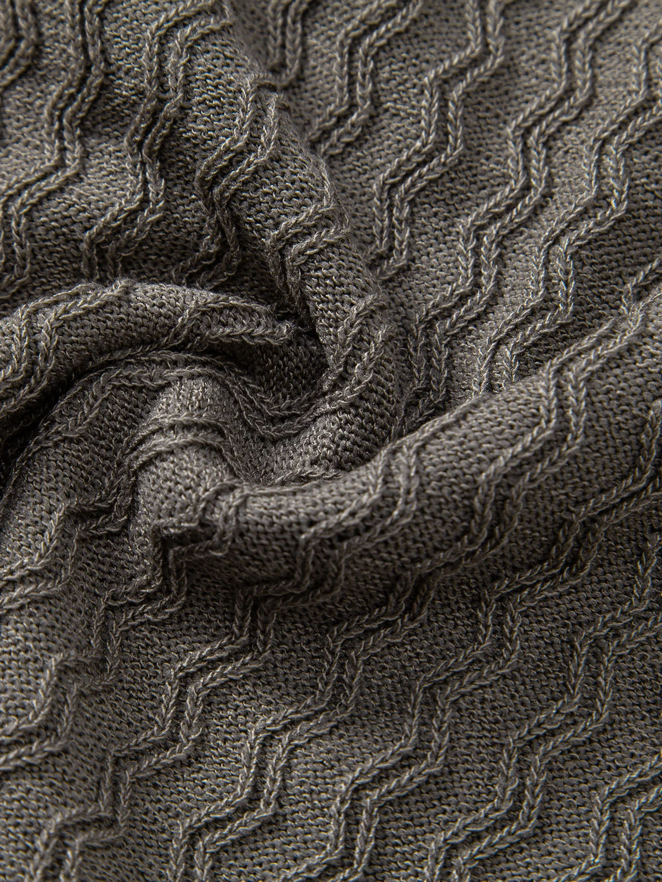 Wave Jacquard Reißverschluss Strick Poloshirts - Image 10