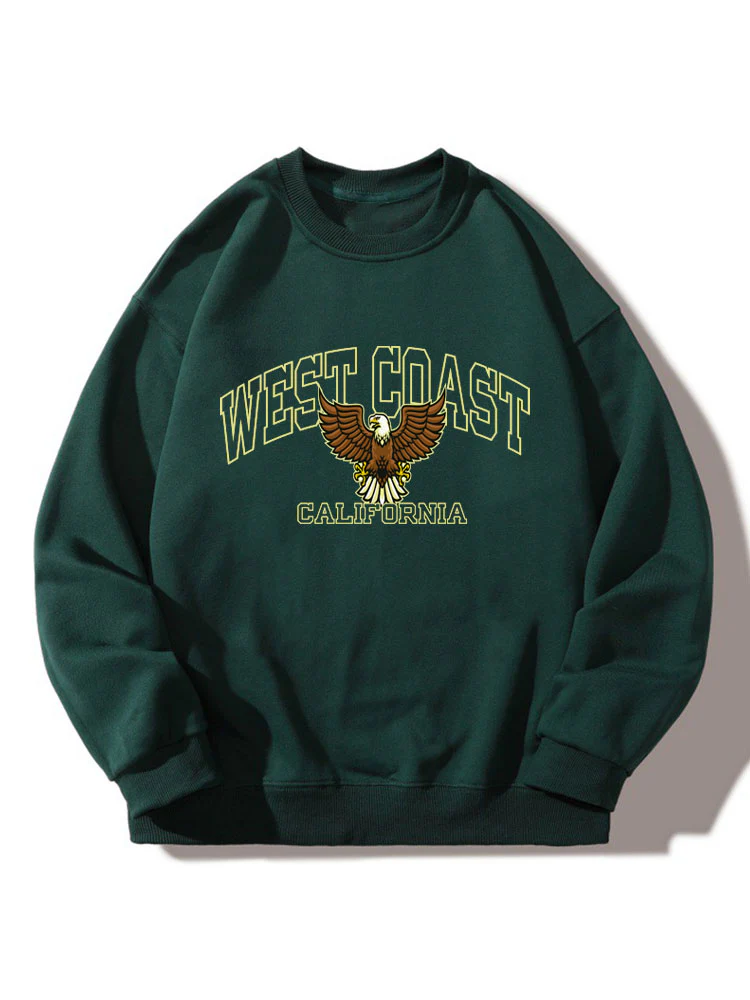 West Coast Eagle Print Entspanntes Sweatshirt