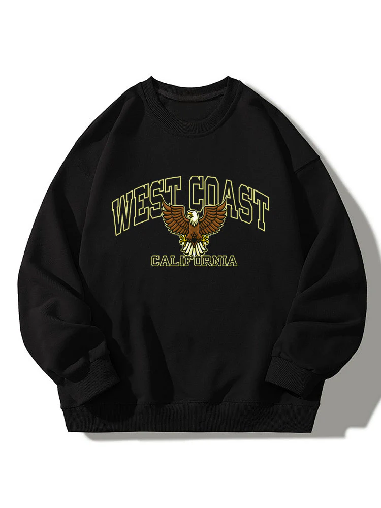 West Coast Eagle Print Entspanntes Sweatshirt - Image 2
