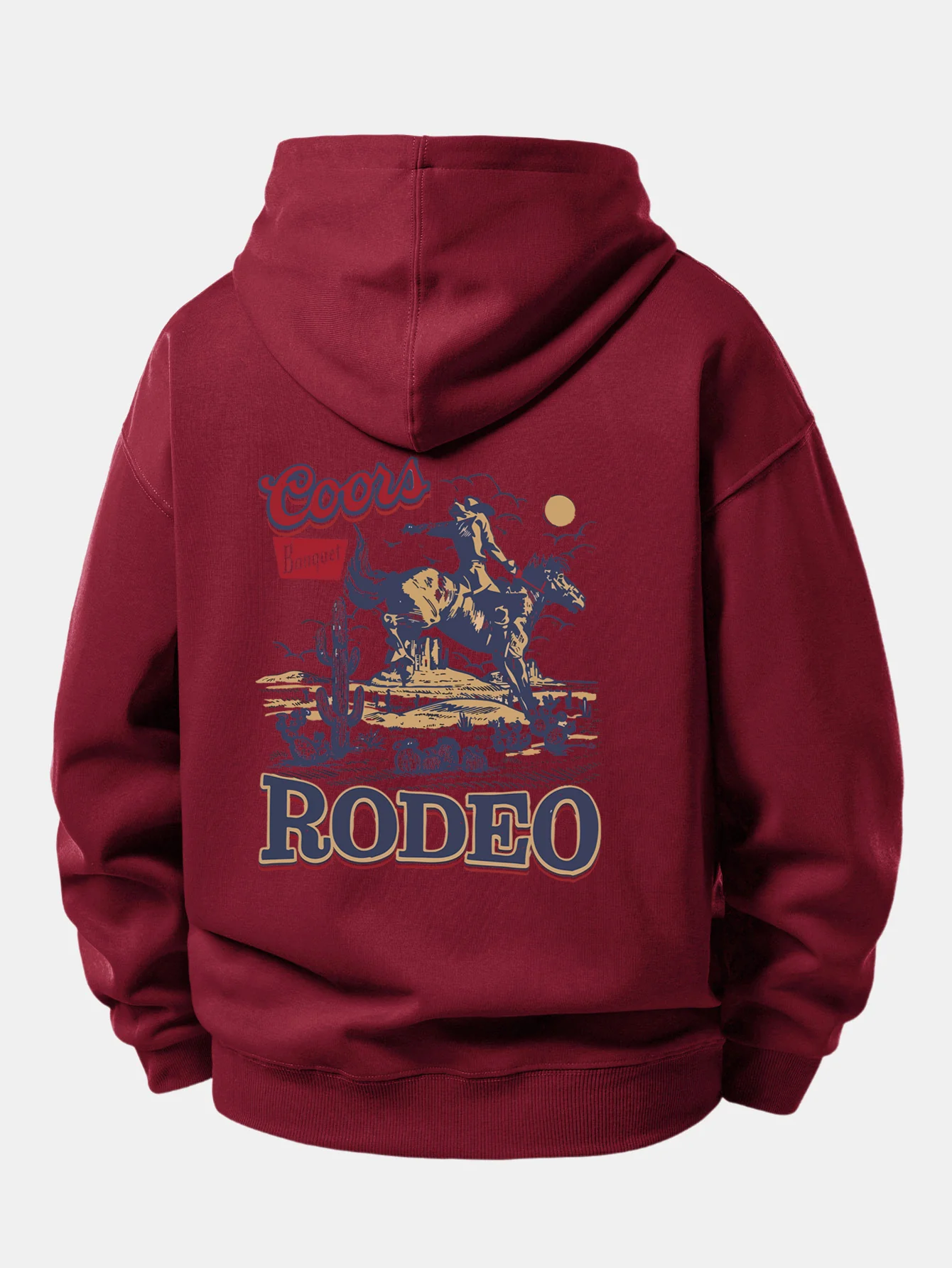 Western Cowboy Back Print Relax Fit Hoodie - Image 11