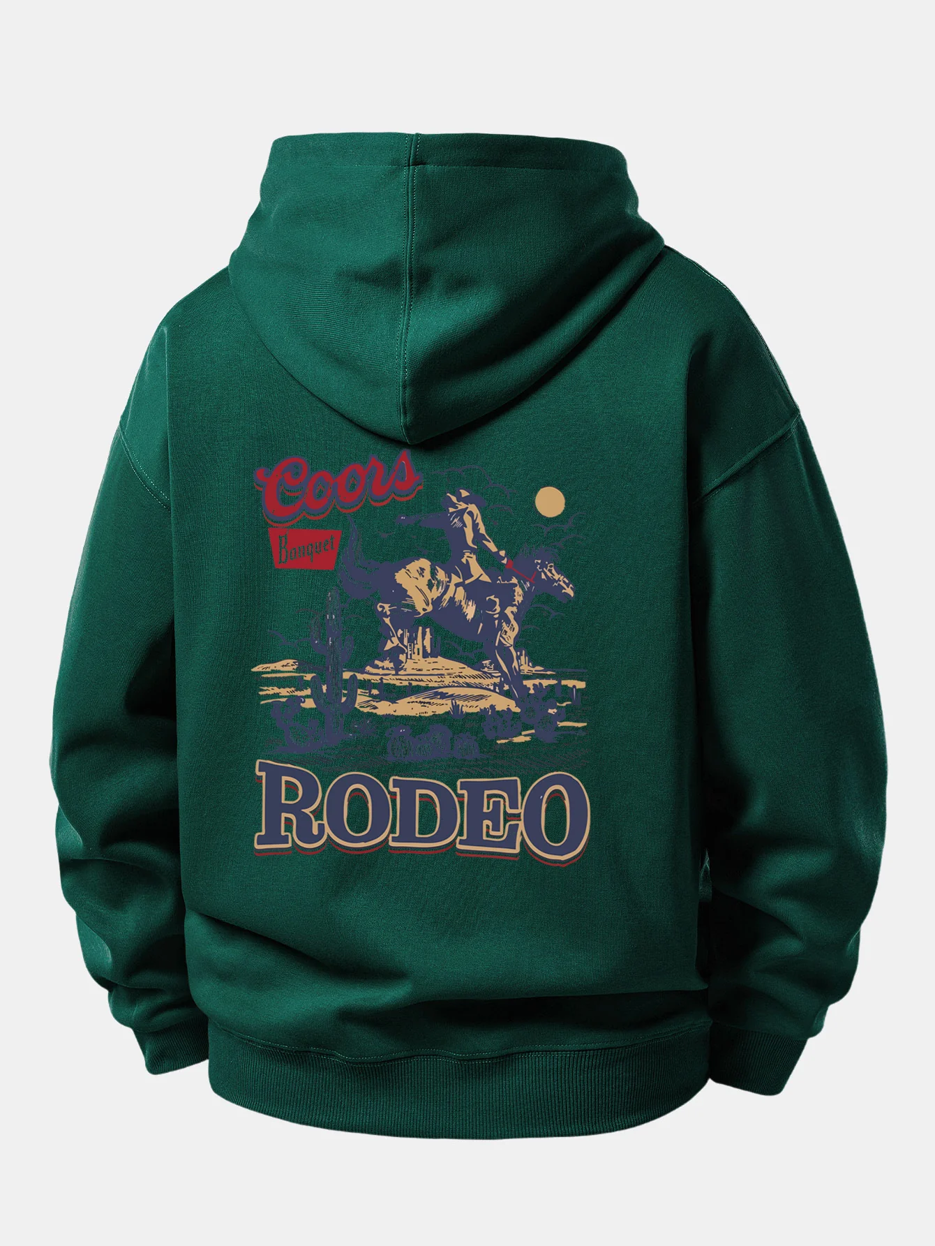 Western Cowboy Back Print Relax Fit Hoodie - Image 13