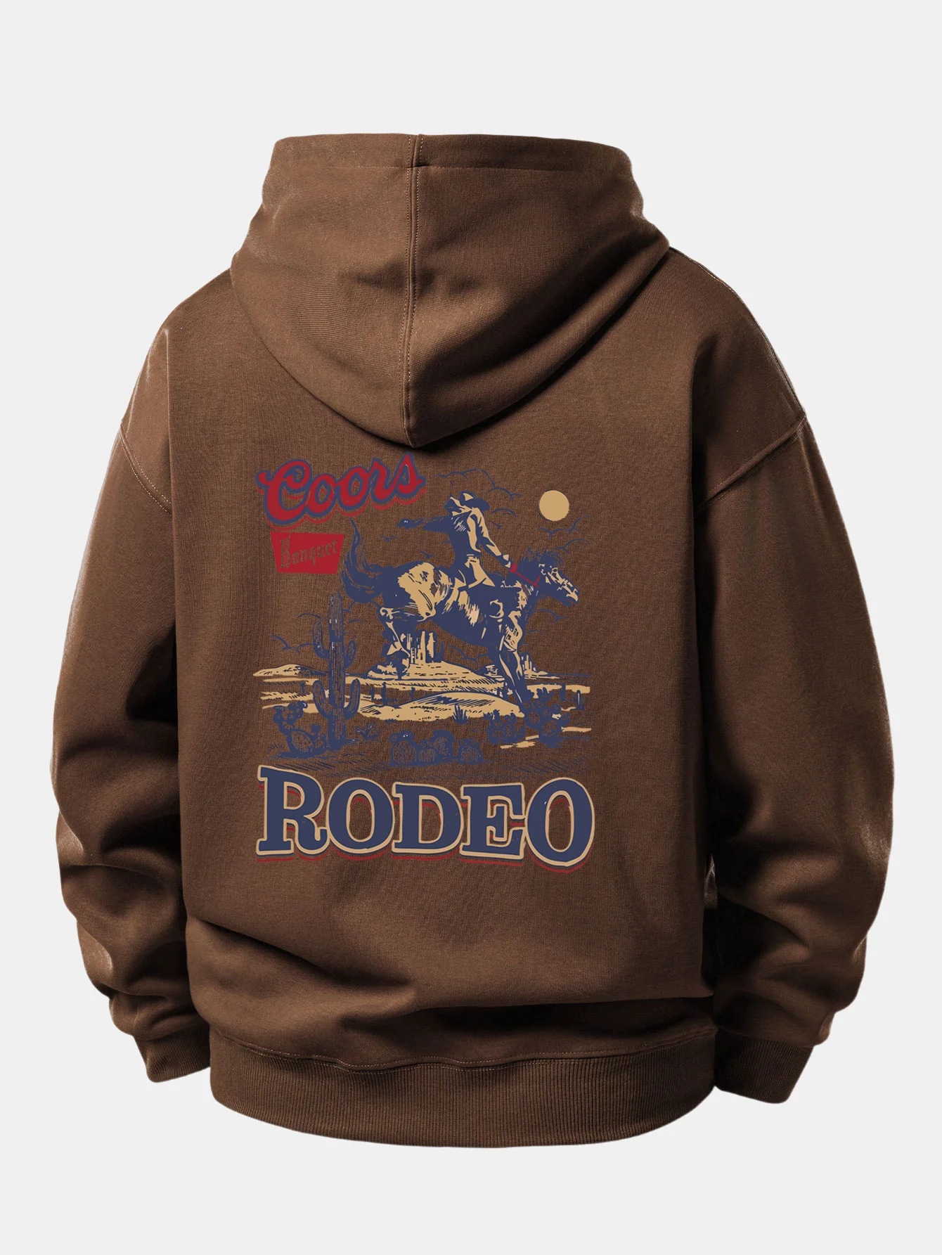 Western Cowboy Back Print Relax Fit Hoodie - Image 15