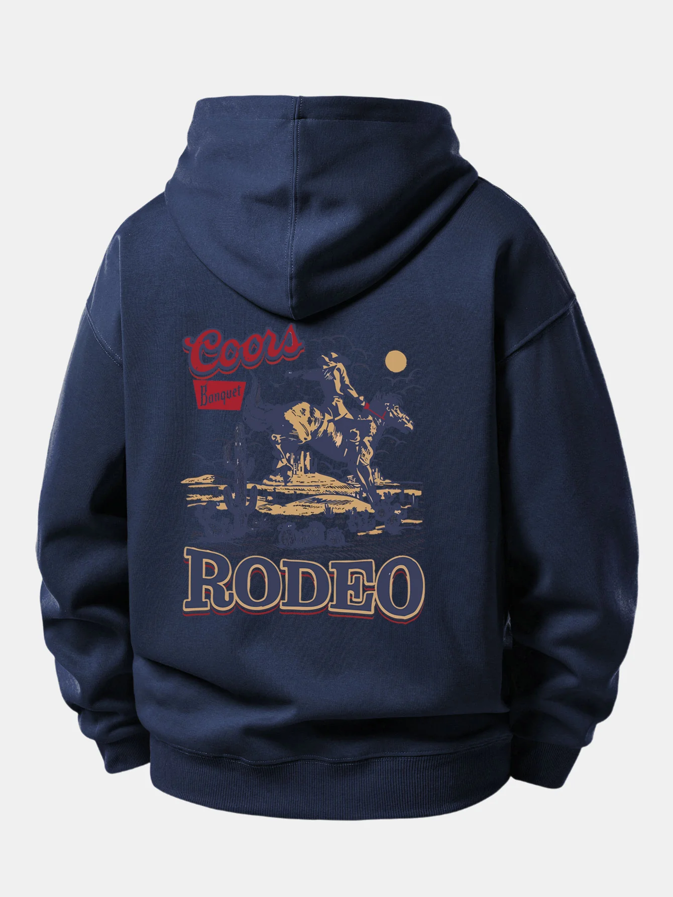 Western Cowboy Back Print Relax Fit Hoodie - Image 17