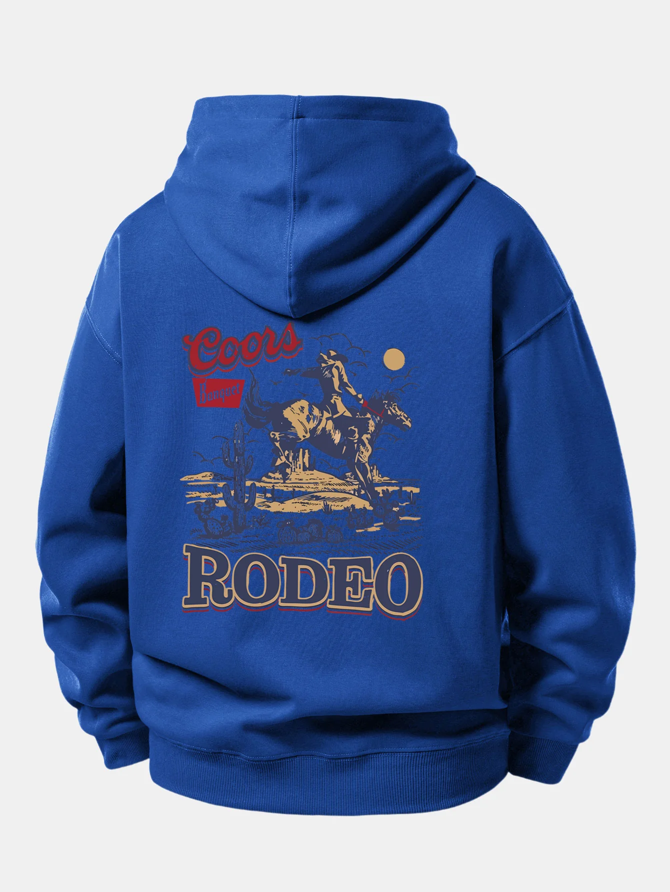 Western Cowboy Back Print Relax Fit Hoodie - Image 19