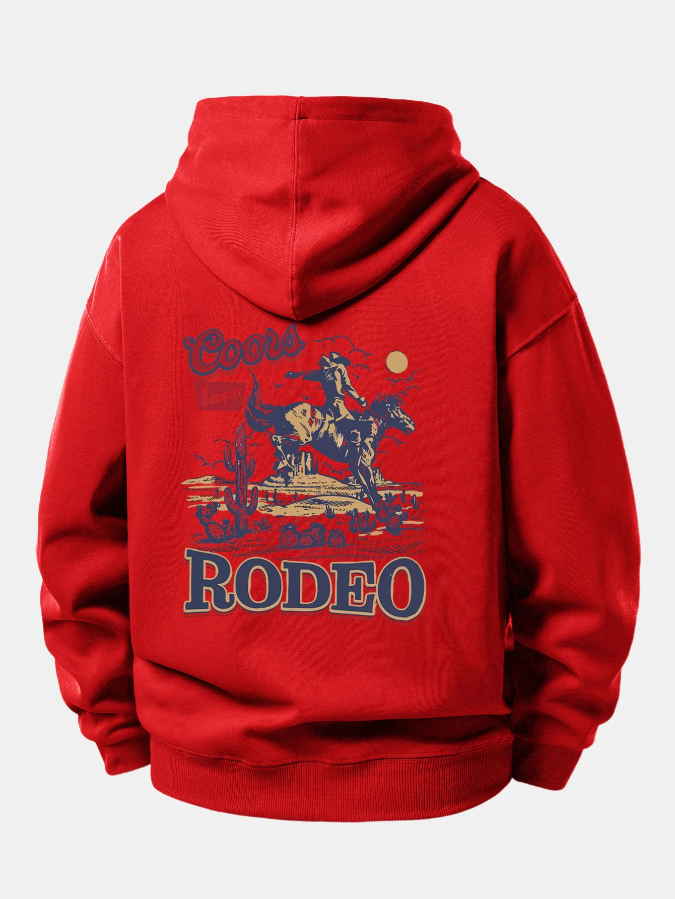 Western Cowboy Back Print Relax Fit Hoodie - Image 21