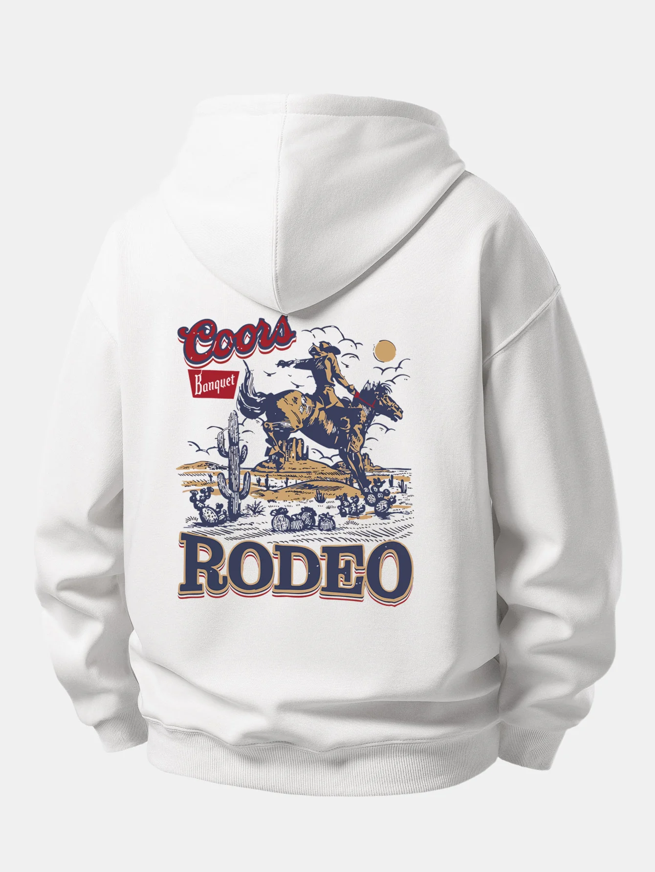 Western Cowboy Back Print Relax Fit Hoodie - Image 3