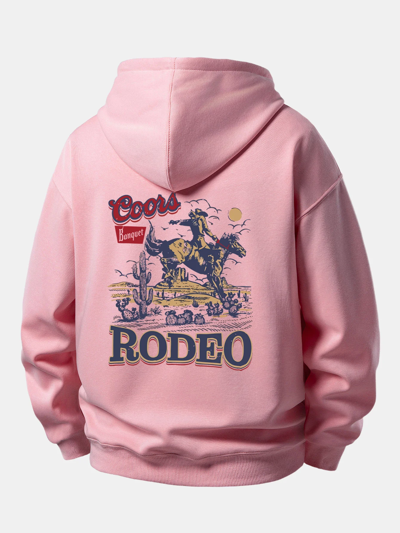 Western Cowboy Back Print Relax Fit Hoodie - Image 5