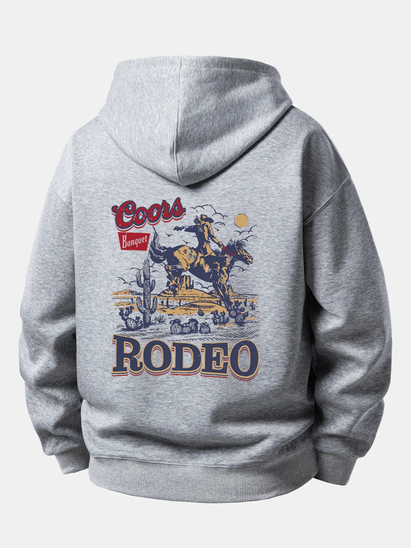 Western Cowboy Back Print Relax Fit Hoodie - Image 7