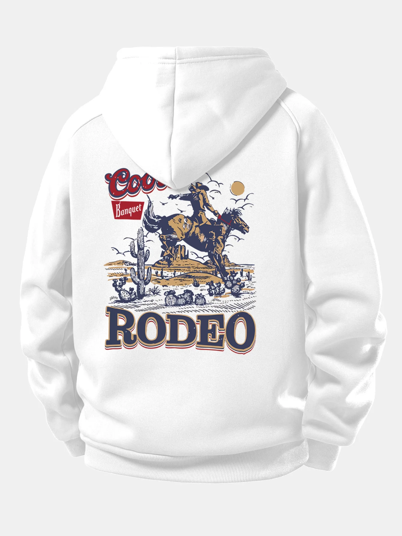 Western Cowboy Druck Kordelzug Kapuzenpullover