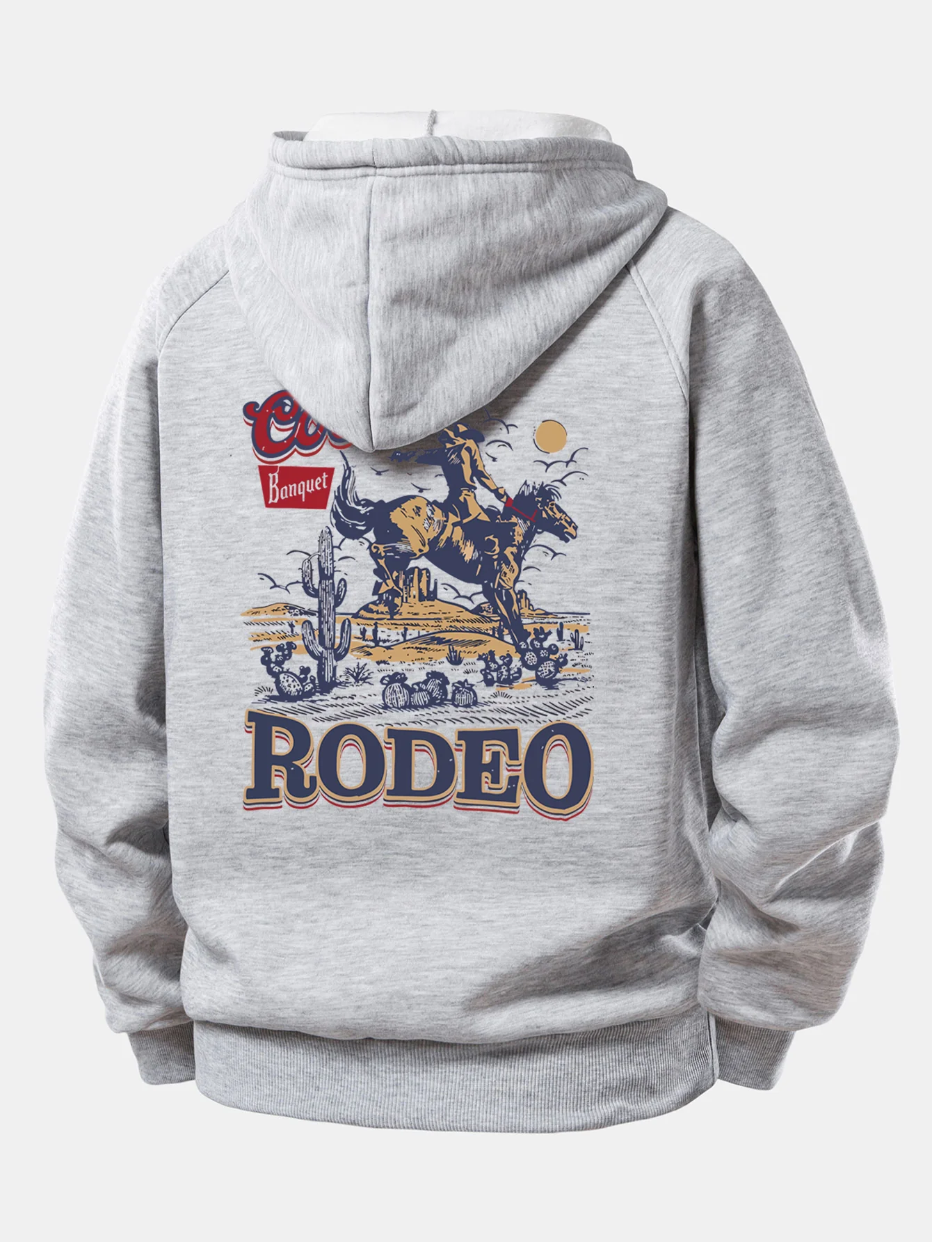 Western Cowboy Druck Kordelzug Kapuzenpullover - Image 3
