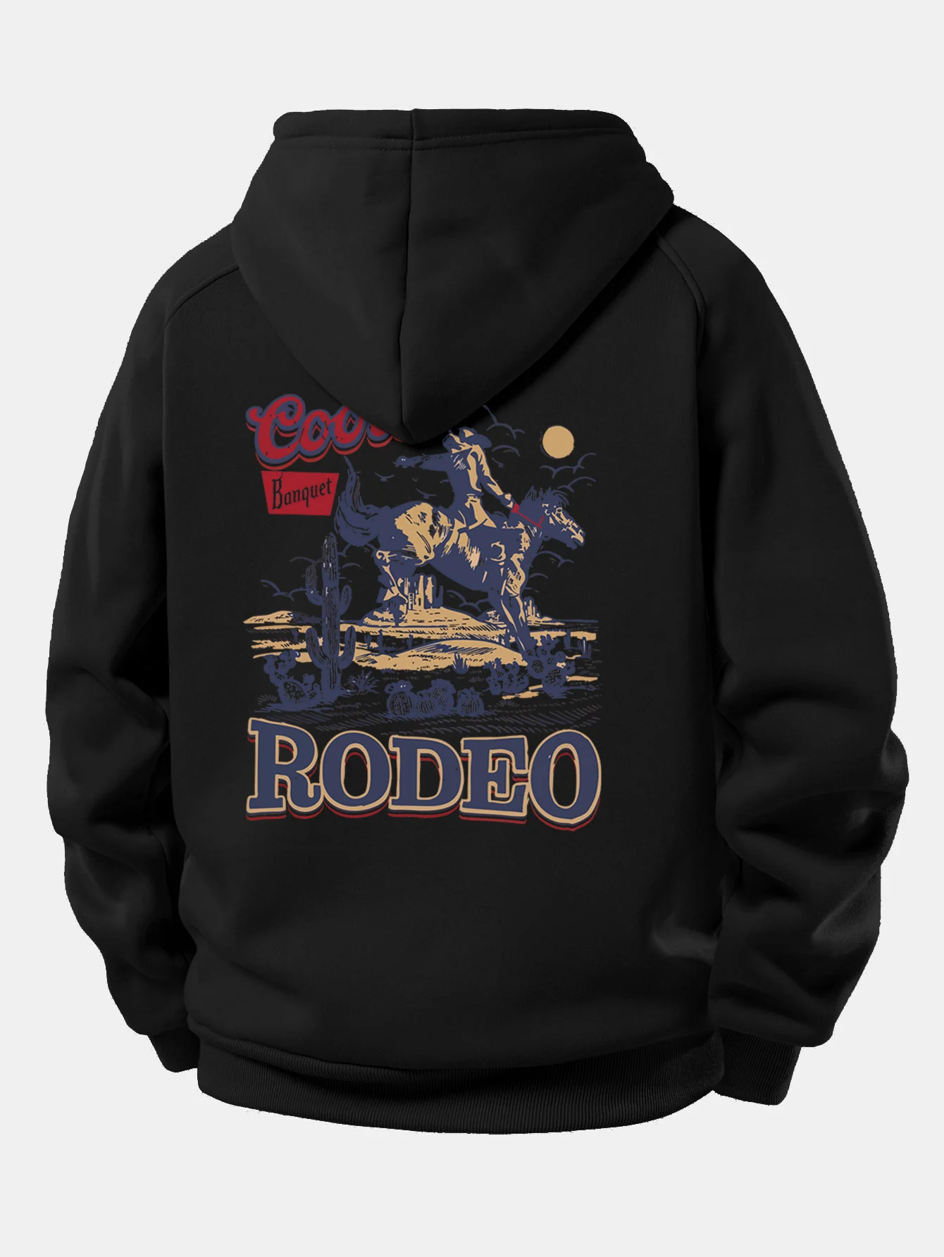 Western Cowboy Druck Kordelzug Kapuzenpullover - Image 5