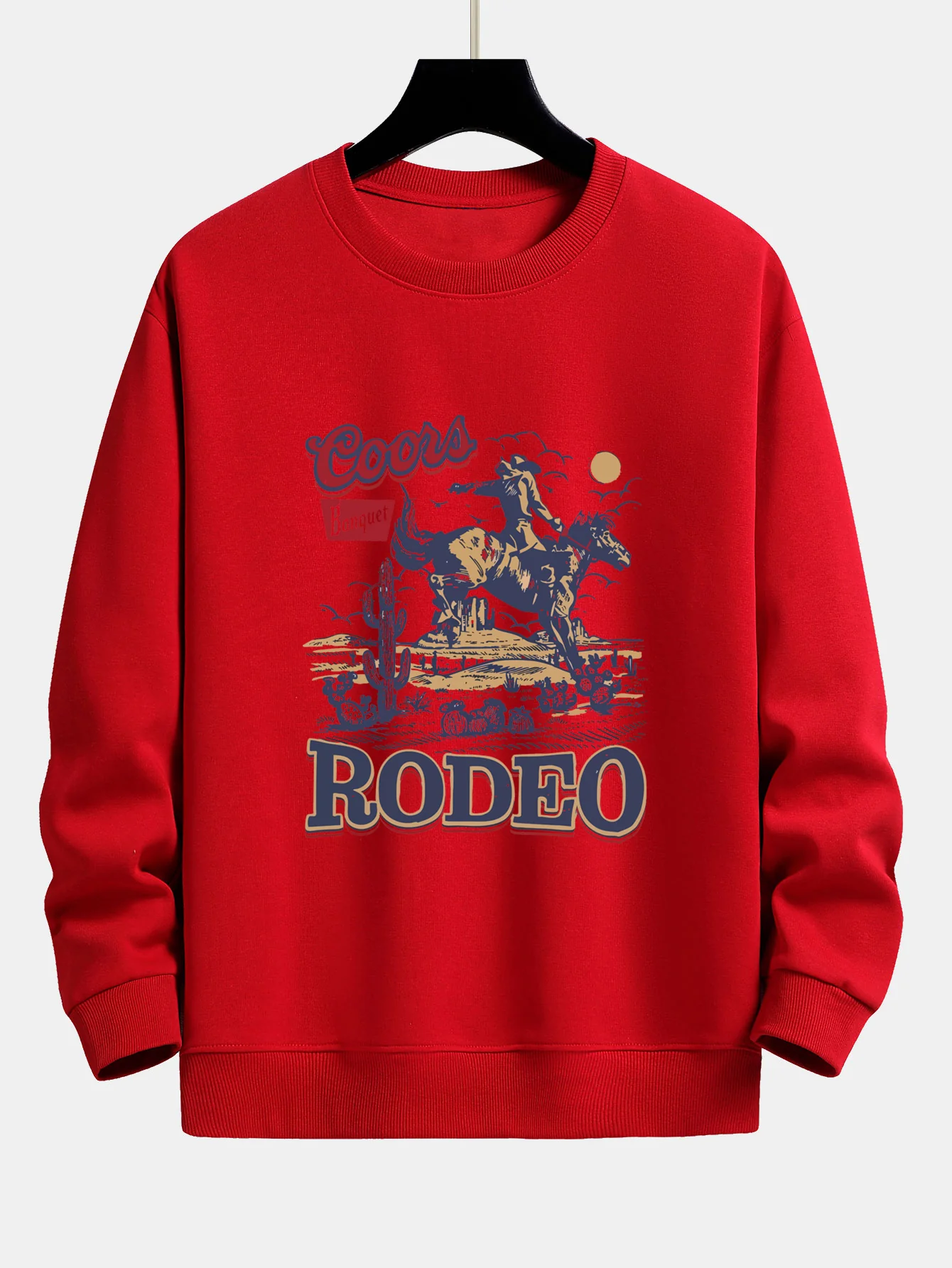 Western Cowboy Druck Sweatshirt mit lockerem Schnitt - Image 10