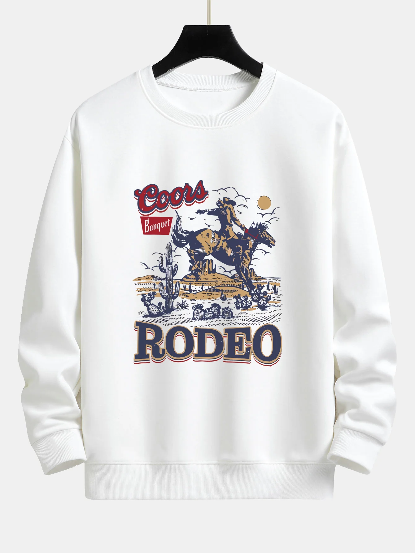 Western Cowboy Druck Sweatshirt mit lockerem Schnitt - Image 2