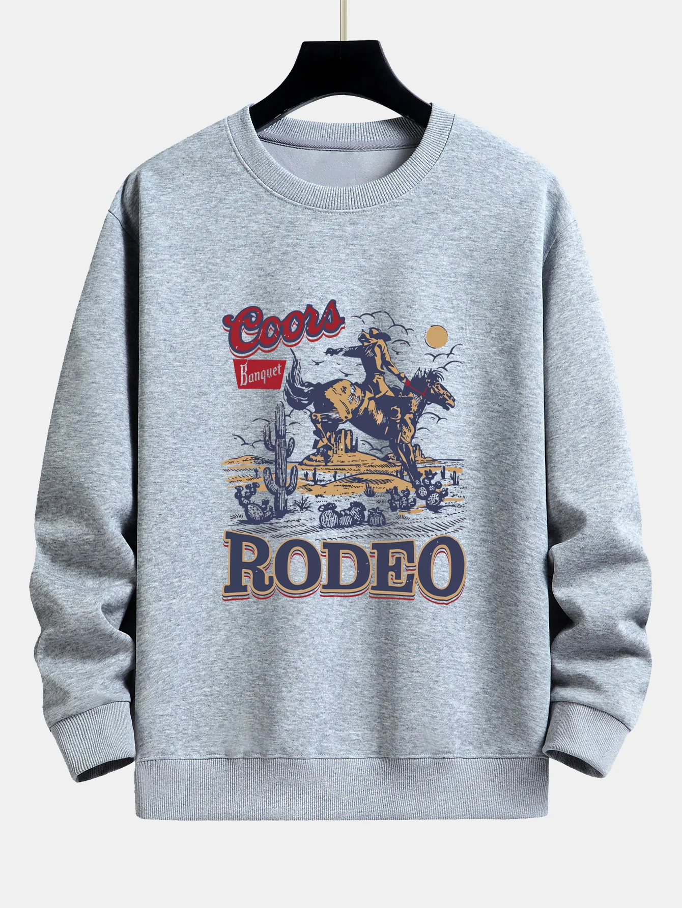 Western Cowboy Druck Sweatshirt mit lockerem Schnitt - Image 4