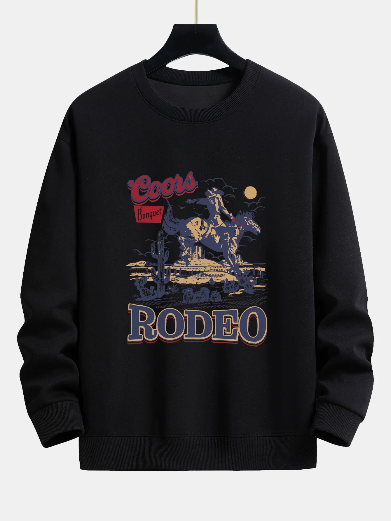 Western Cowboy Druck Sweatshirt mit lockerem Schnitt - Image 5