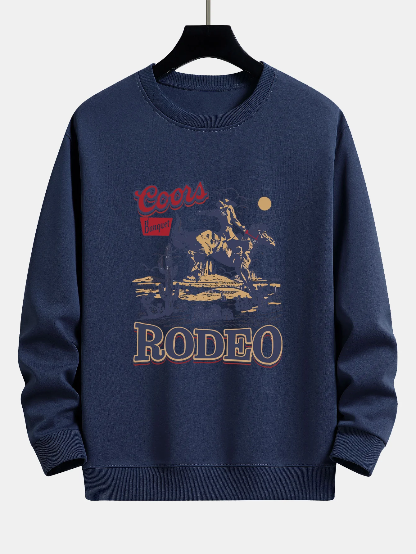 Western Cowboy Druck Sweatshirt mit lockerem Schnitt - Image 6