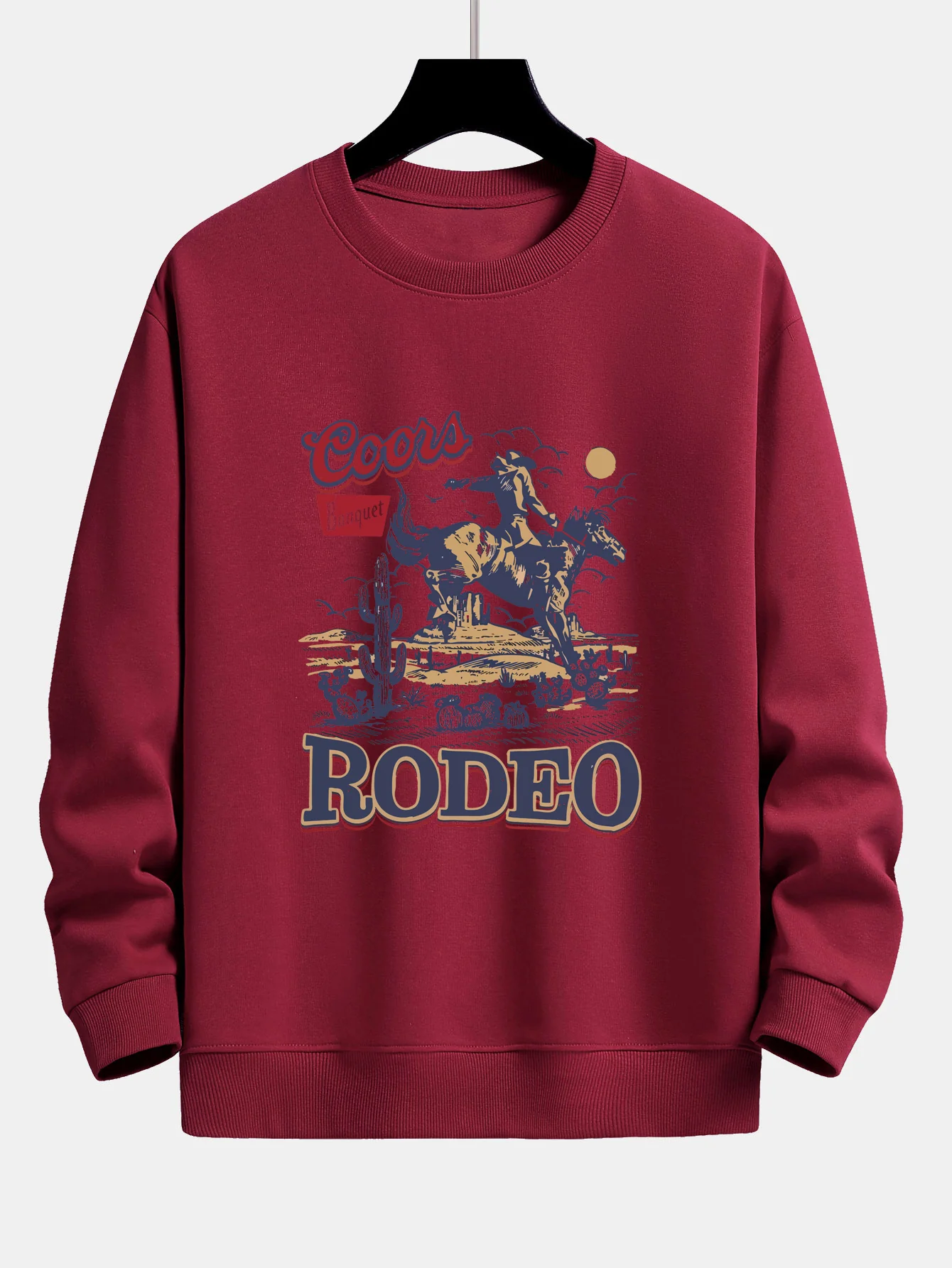 Western Cowboy Druck Sweatshirt mit lockerem Schnitt - Image 7