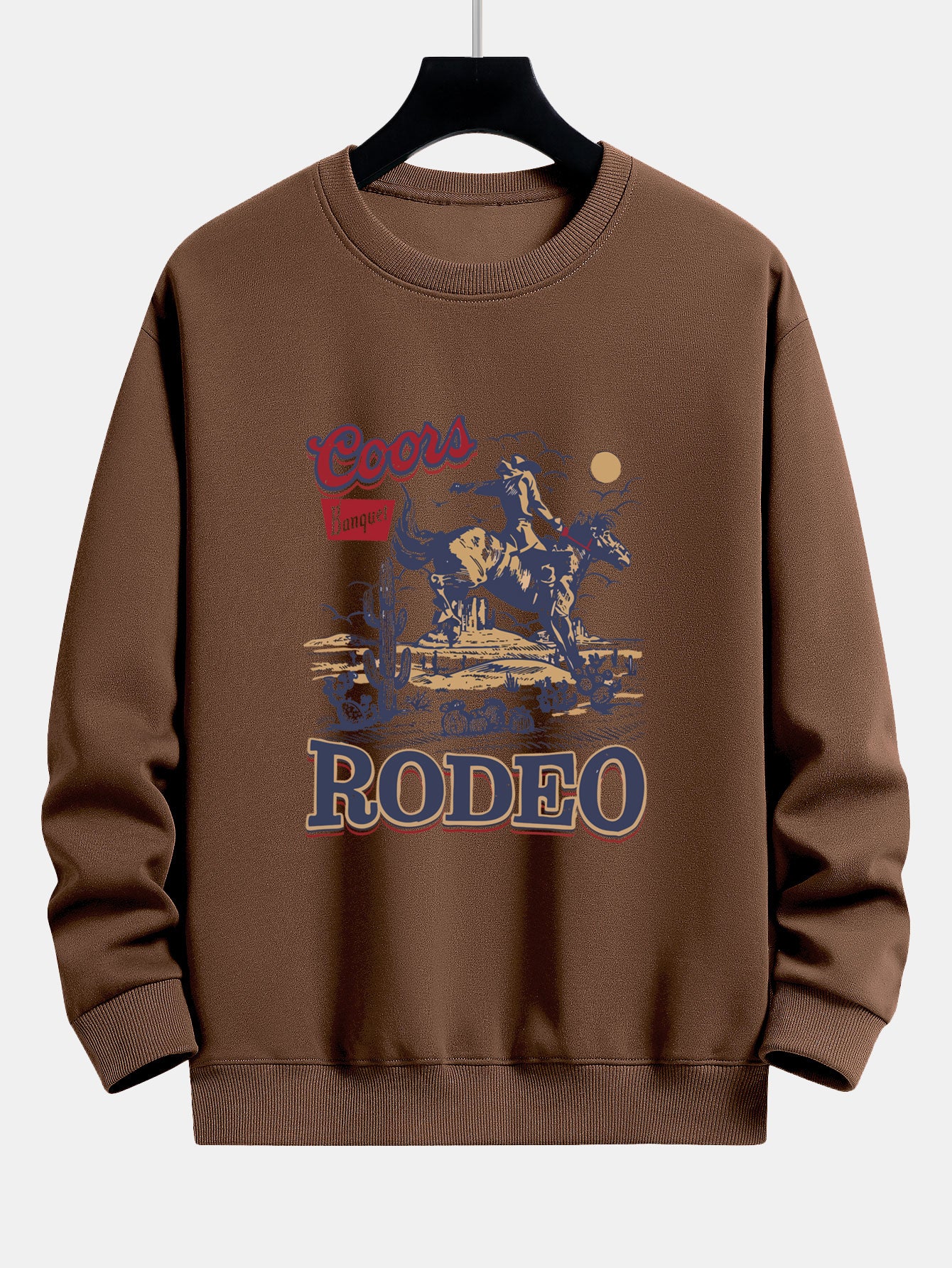 Western Cowboy Druck Sweatshirt mit lockerem Schnitt - Image 8