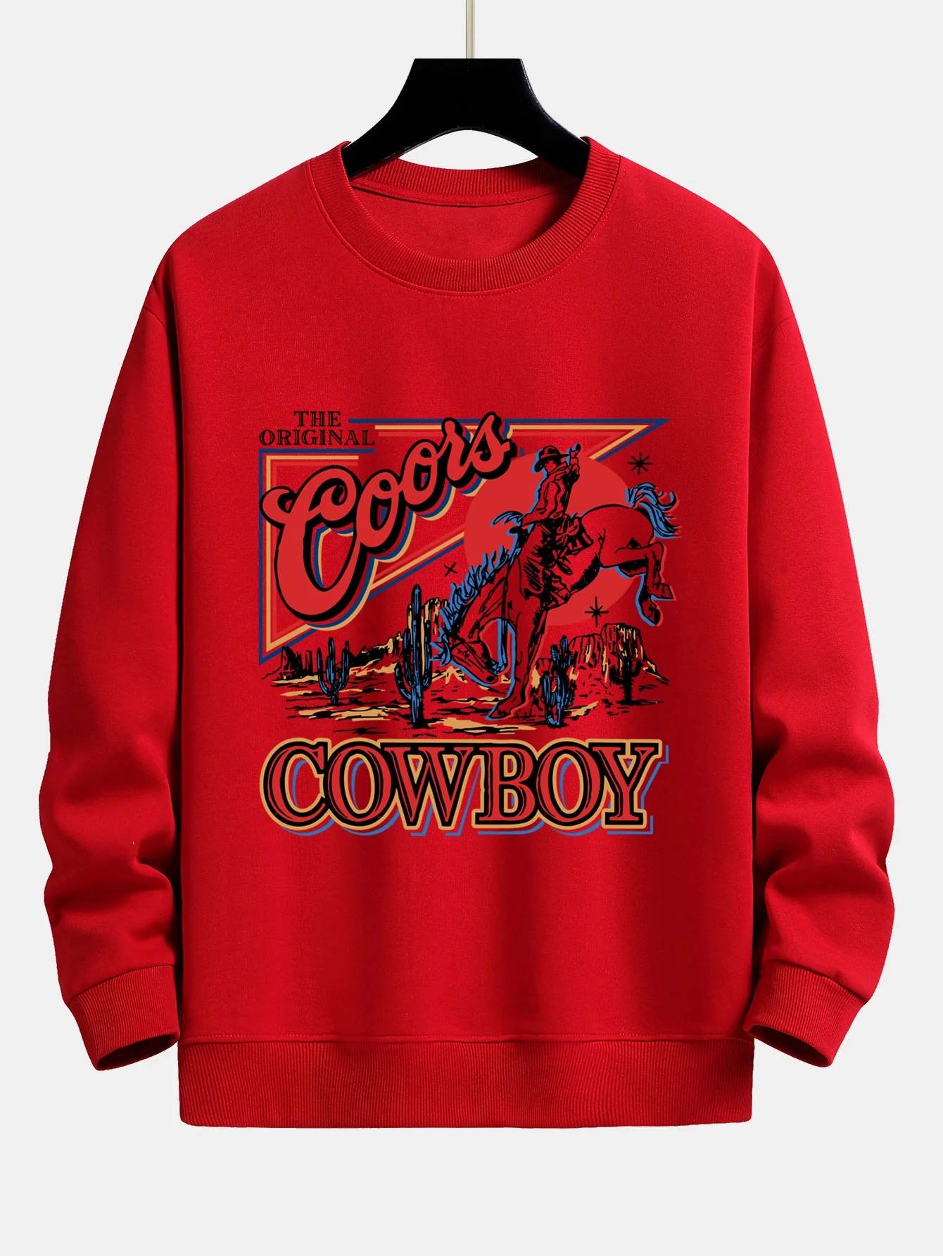 Western Cowboy Druck Sweatshirt mit lockerem Schnitt - Image 10