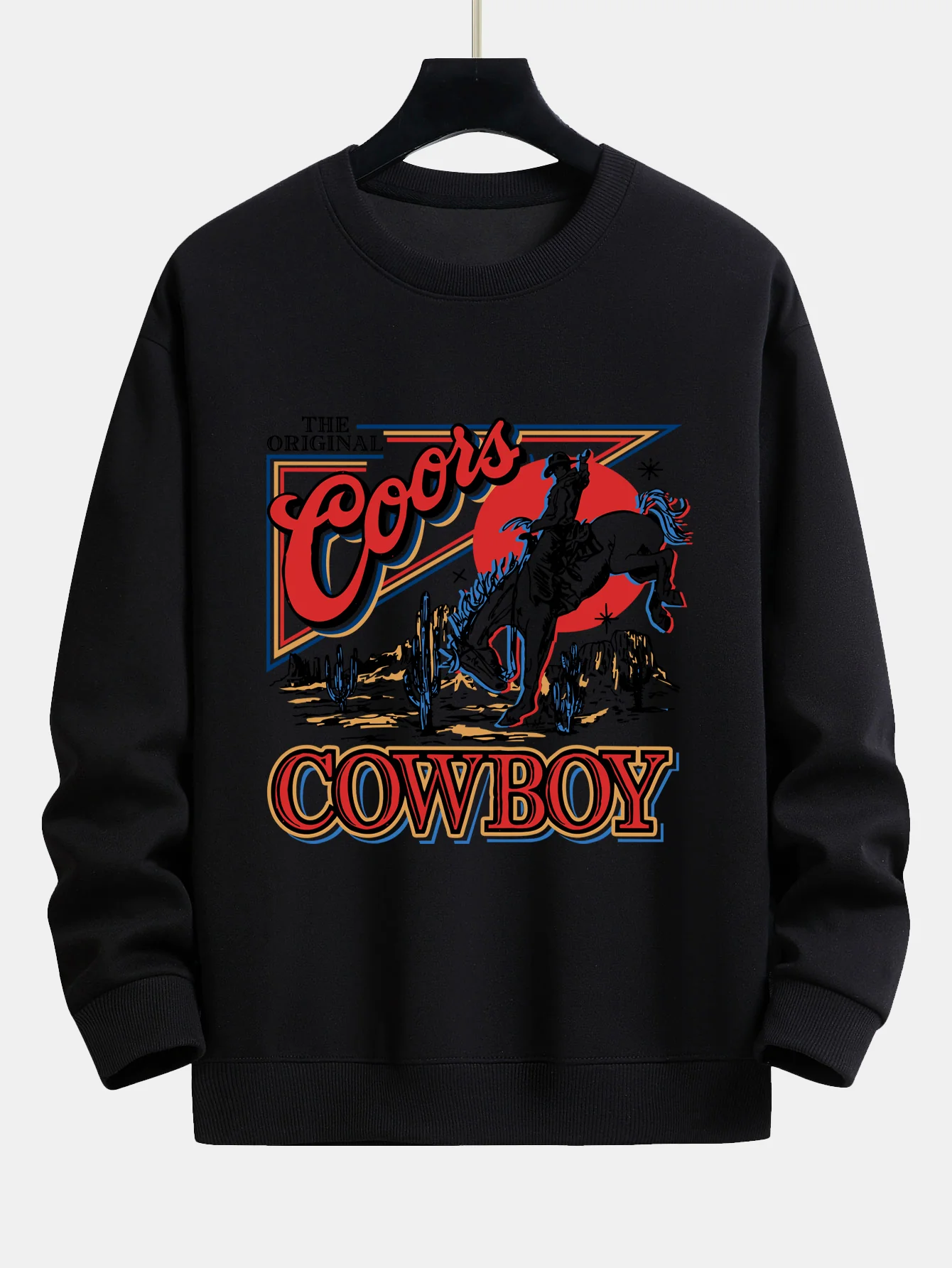 Western Cowboy Druck Sweatshirt mit lockerem Schnitt - Image 3