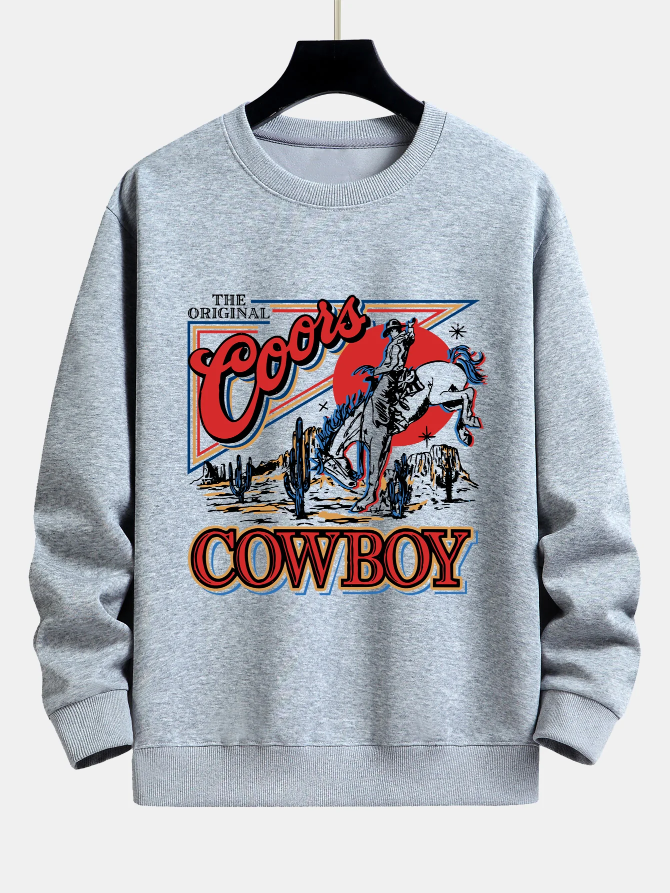 Western Cowboy Druck Sweatshirt mit lockerem Schnitt - Image 5