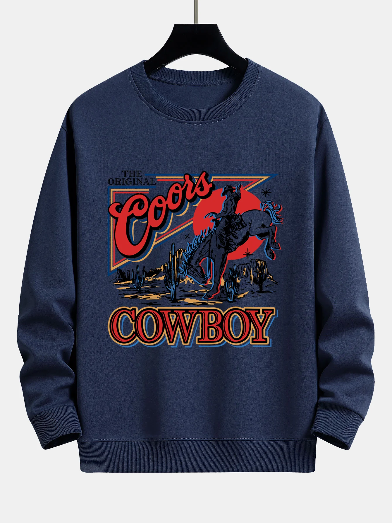 Western Cowboy Druck Sweatshirt mit lockerem Schnitt - Image 6
