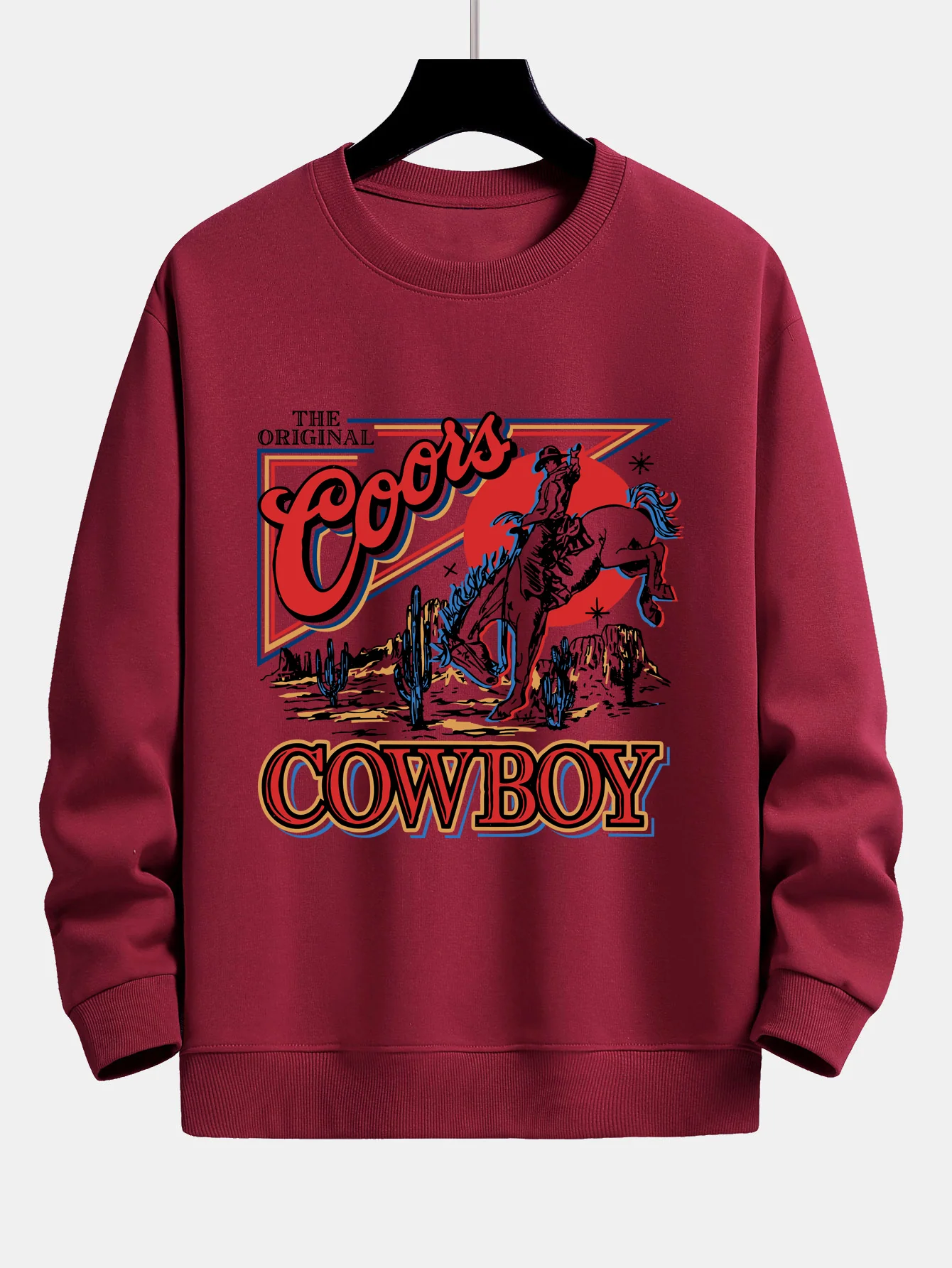 Western Cowboy Druck Sweatshirt mit lockerem Schnitt - Image 7