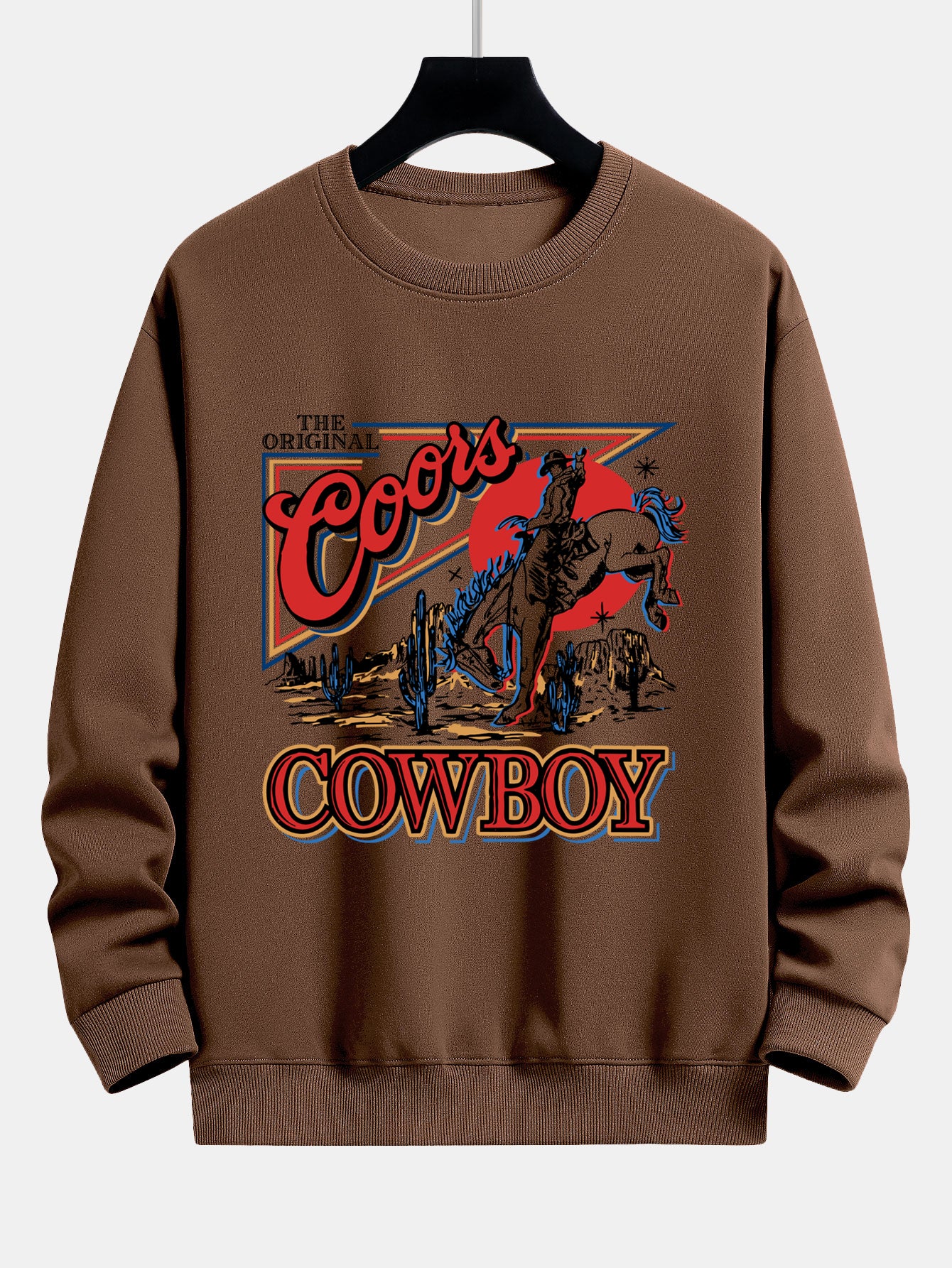 Western Cowboy Druck Sweatshirt mit lockerem Schnitt - Image 8