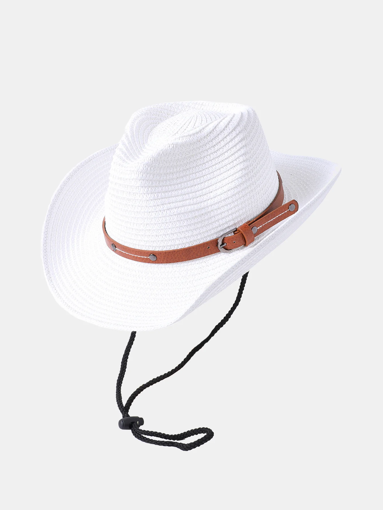 Western Cowboy Stil Sonnenblende Atmungsaktive Strohhut - Image 2