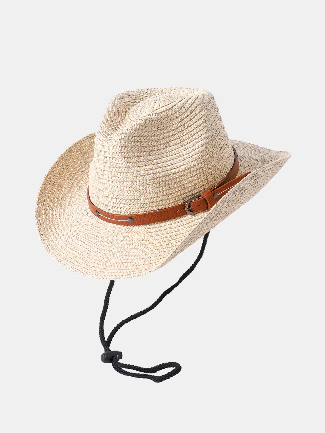 Western Cowboy Stil Sonnenblende Atmungsaktive Strohhut - Image 4