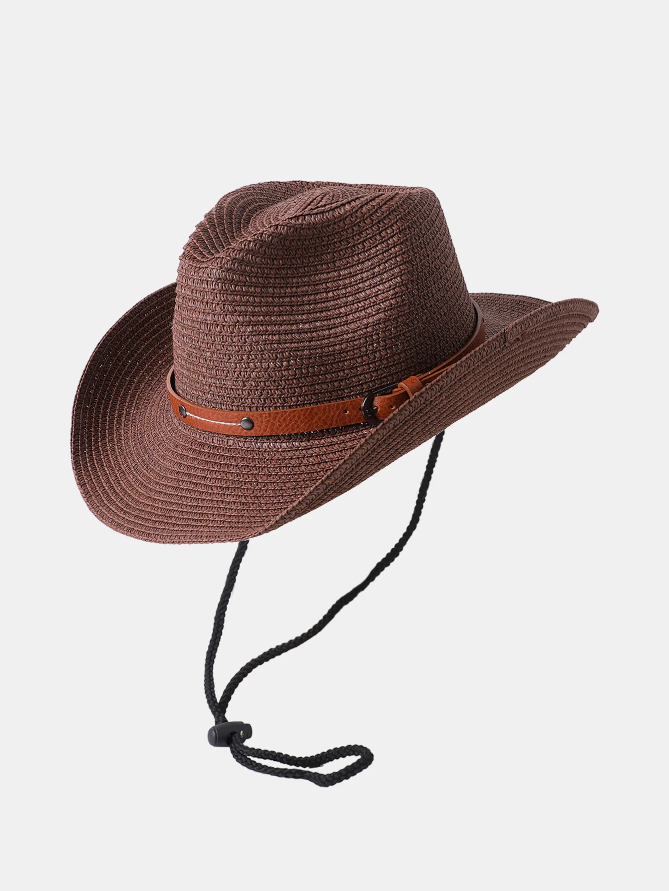 Western Cowboy Stil Sonnenblende Atmungsaktive Strohhut - Image 5