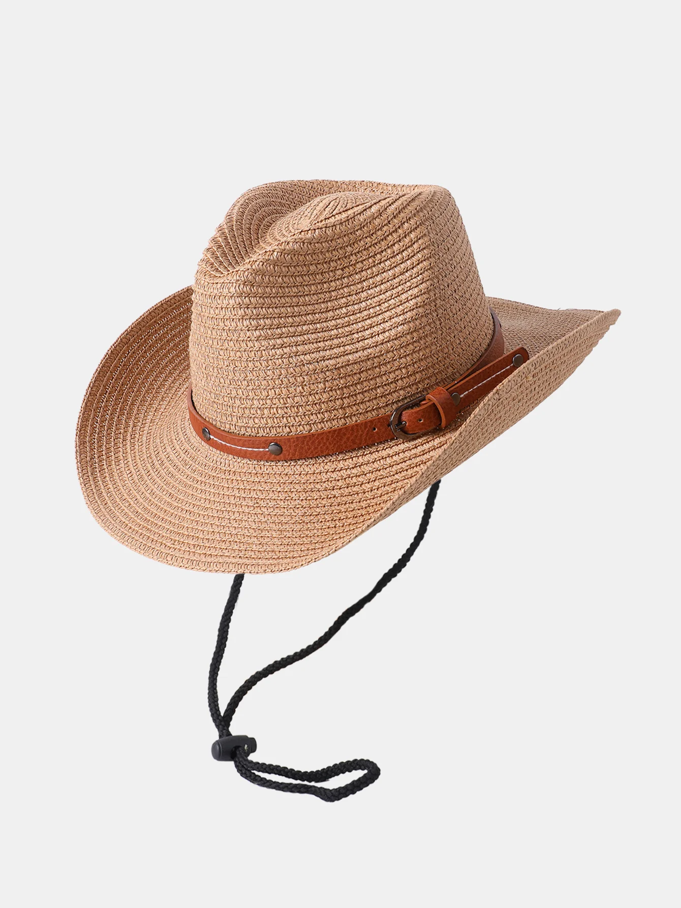 Western Cowboy Stil Sonnenblende Atmungsaktive Strohhut - Image 6