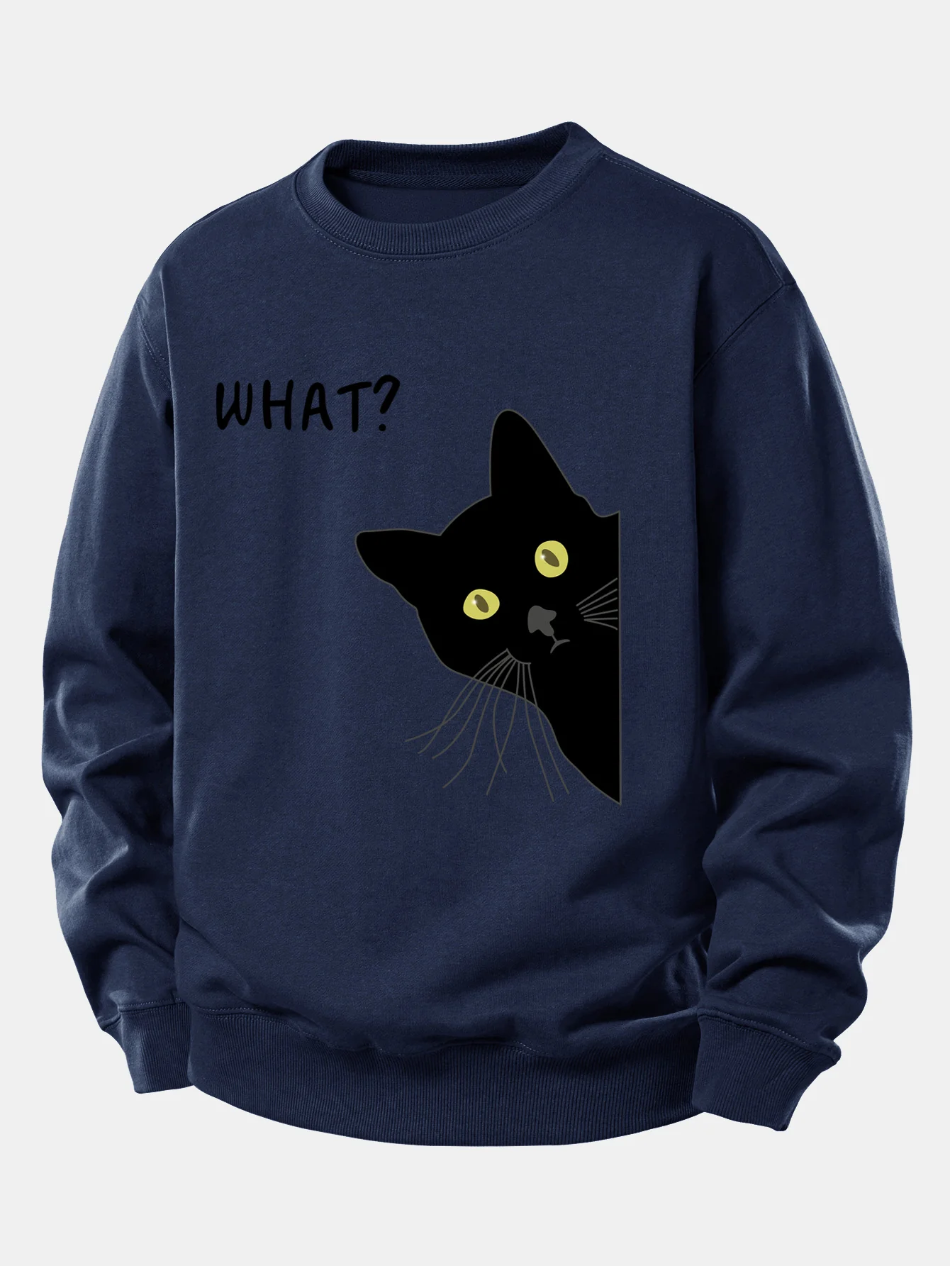 Was Schwarze Katze Druck Locker Sitzendes Sweatshirt - Image 10