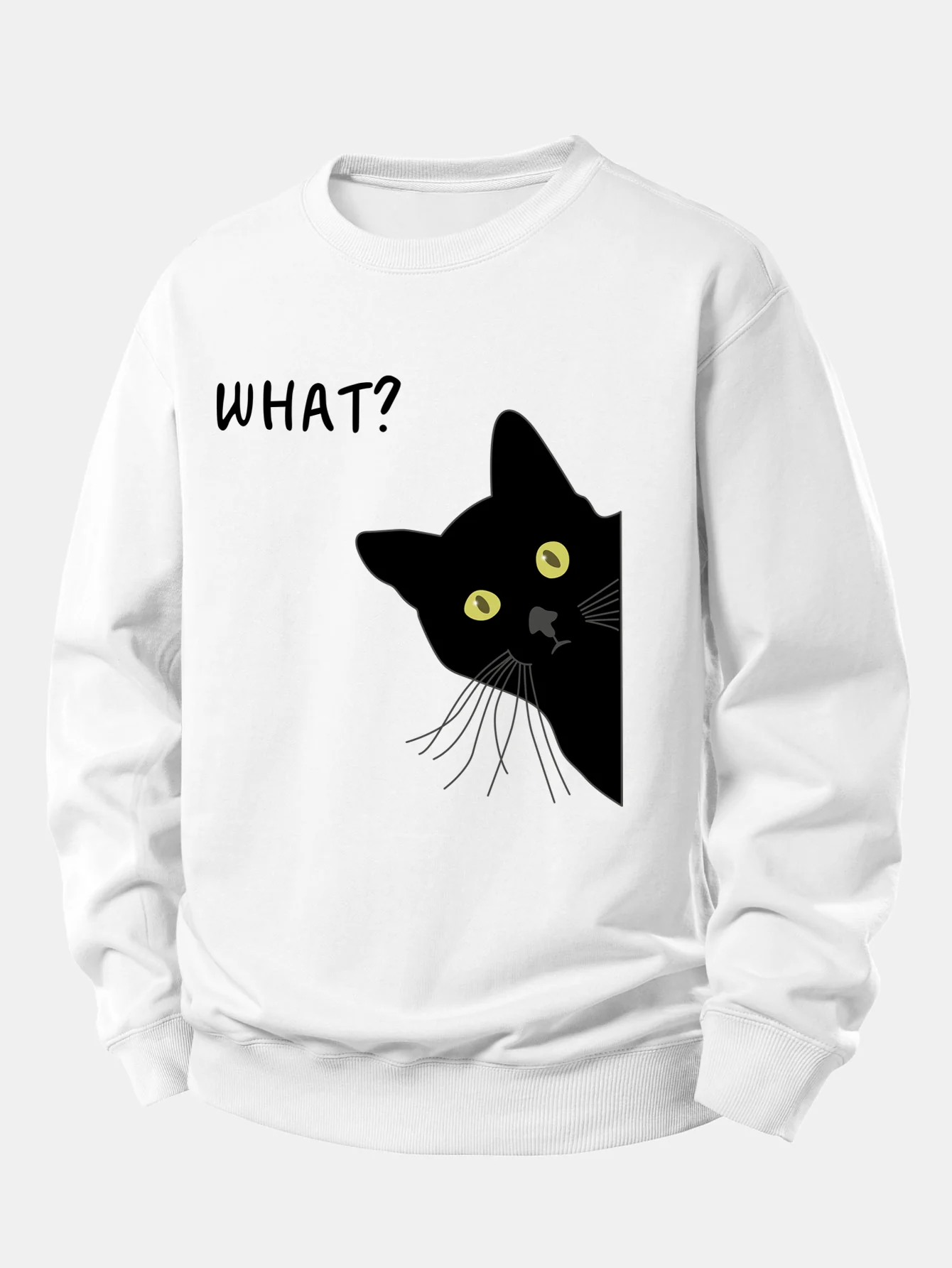 Was Schwarze Katze Druck Locker Sitzendes Sweatshirt - Image 2