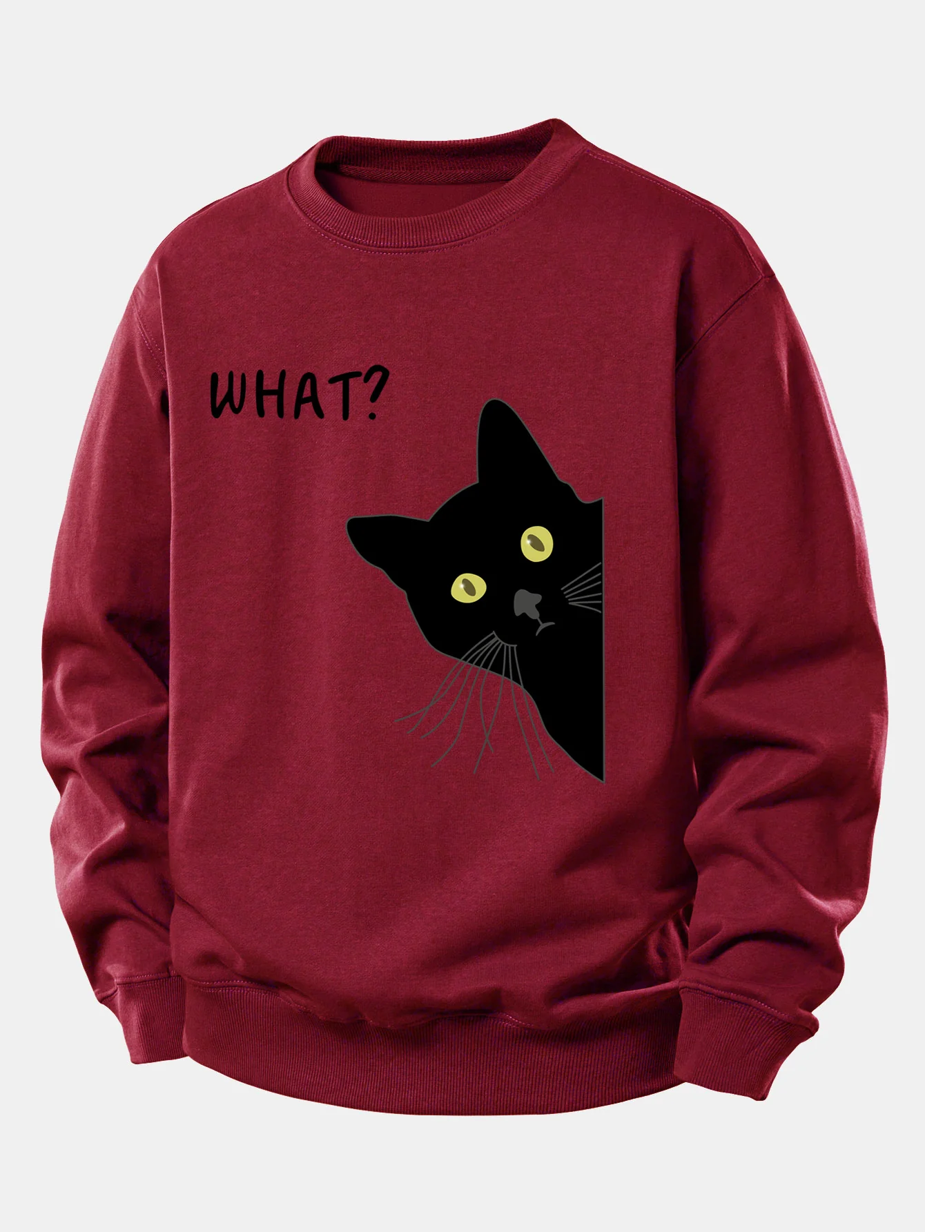 Was Schwarze Katze Druck Locker Sitzendes Sweatshirt - Image 4