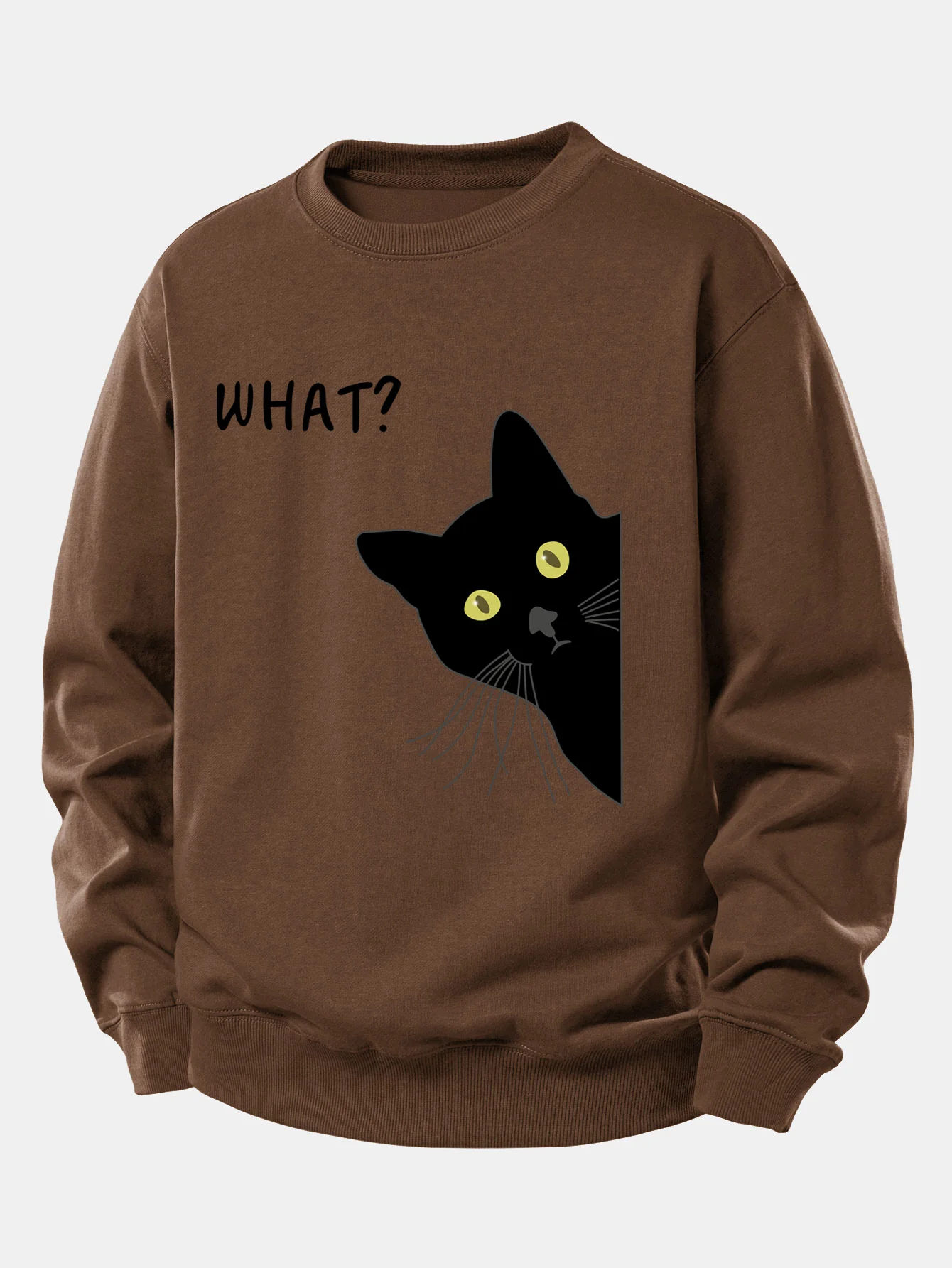 Was Schwarze Katze Druck Locker Sitzendes Sweatshirt - Image 5