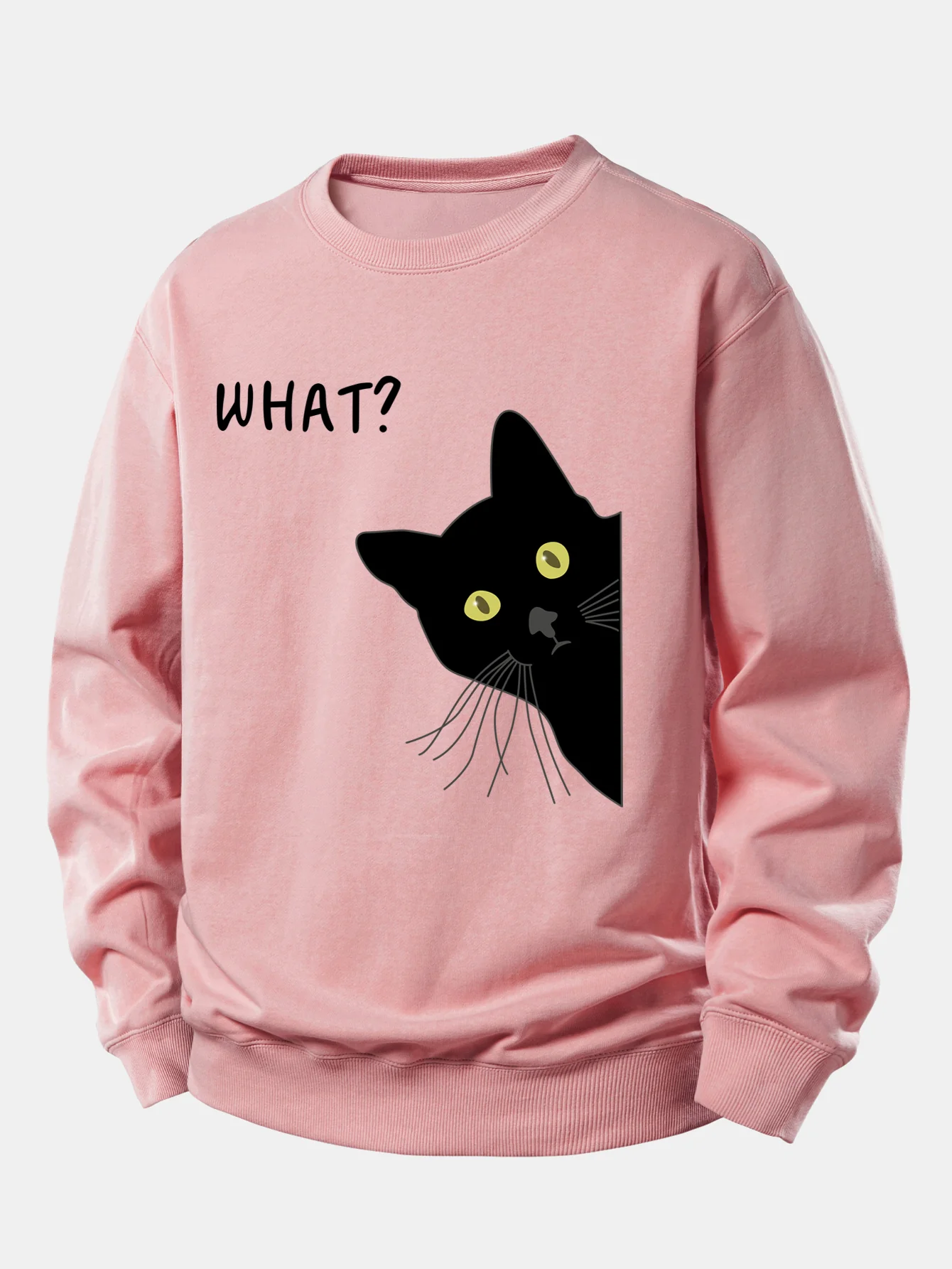 Was Schwarze Katze Druck Locker Sitzendes Sweatshirt - Image 8